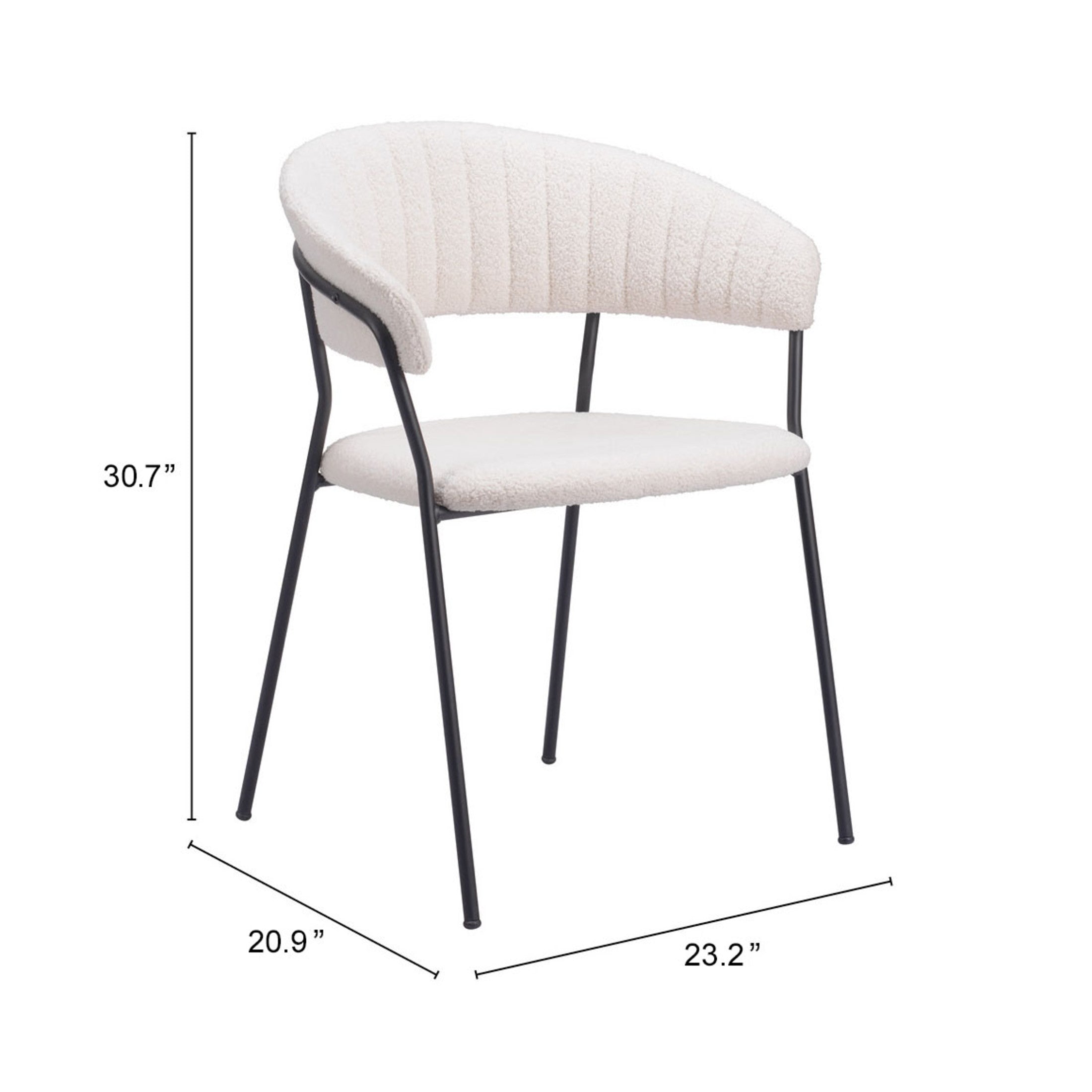 Josephine Dining Chair (Set of 2) Cream