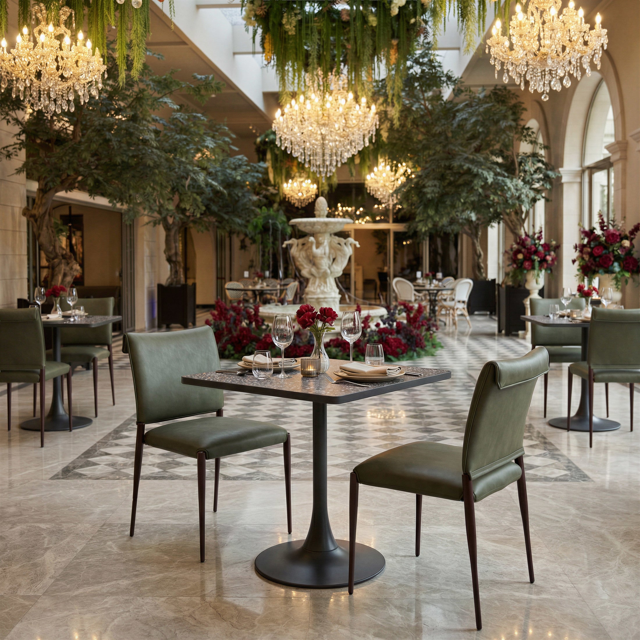 Freesia Dining Chair (Set of 2) Olive Green