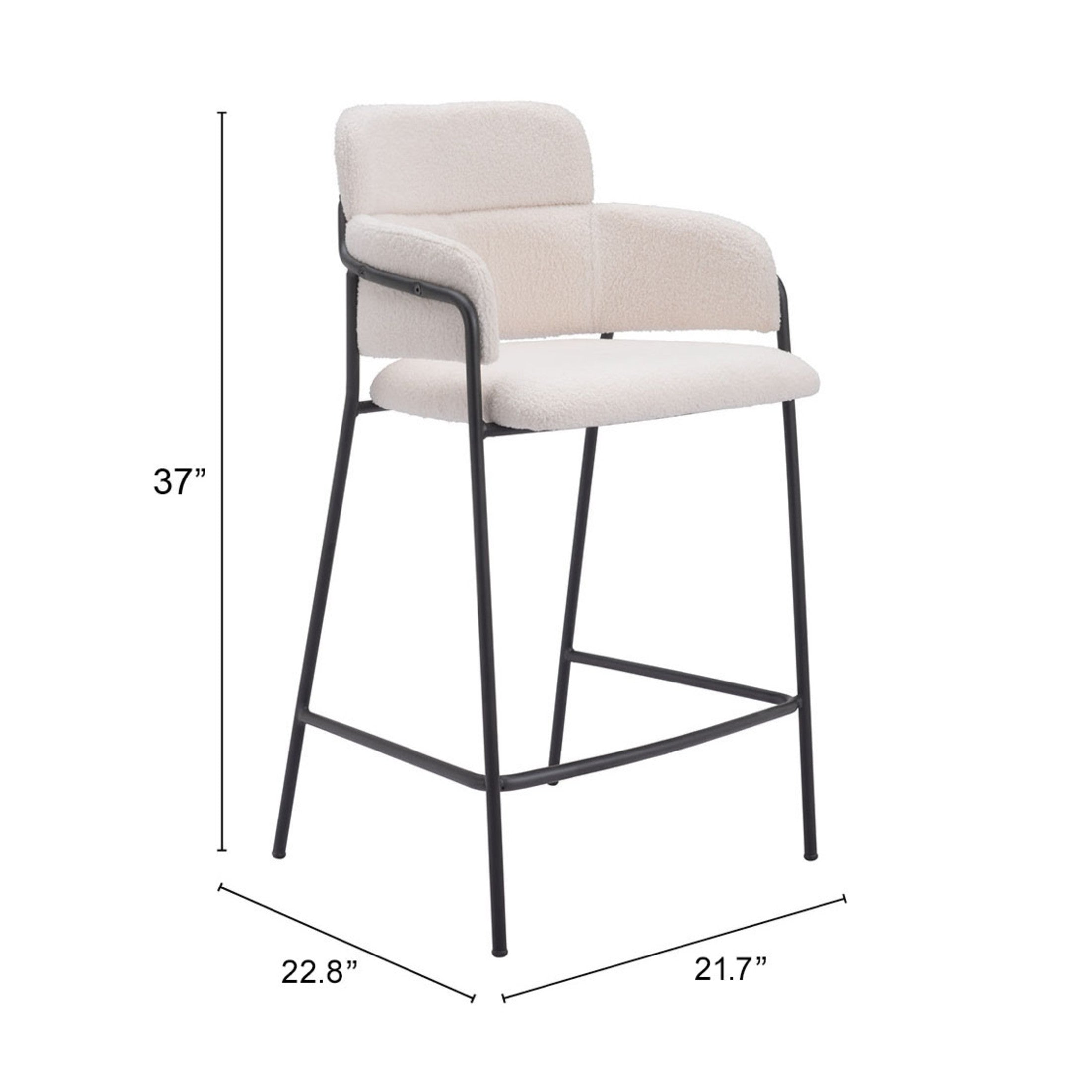 Marcel Counter Stool (Set of 2) Cream