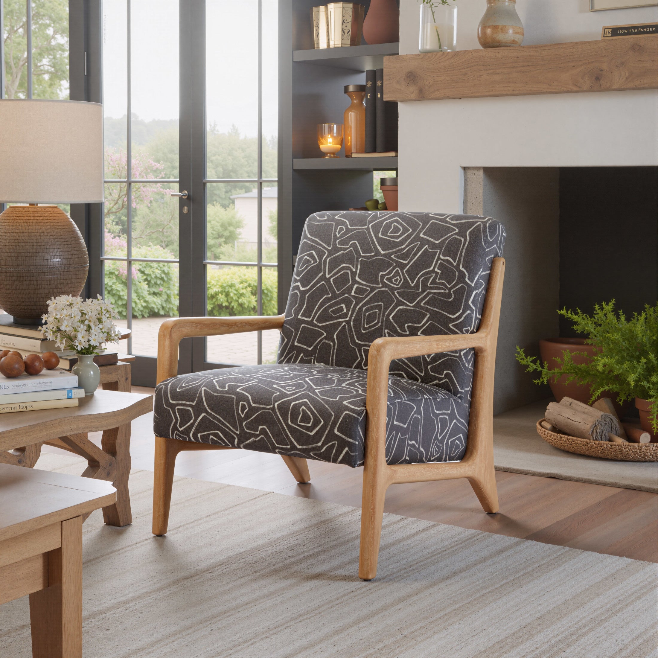 Runa Accent Chair Gray & Natural