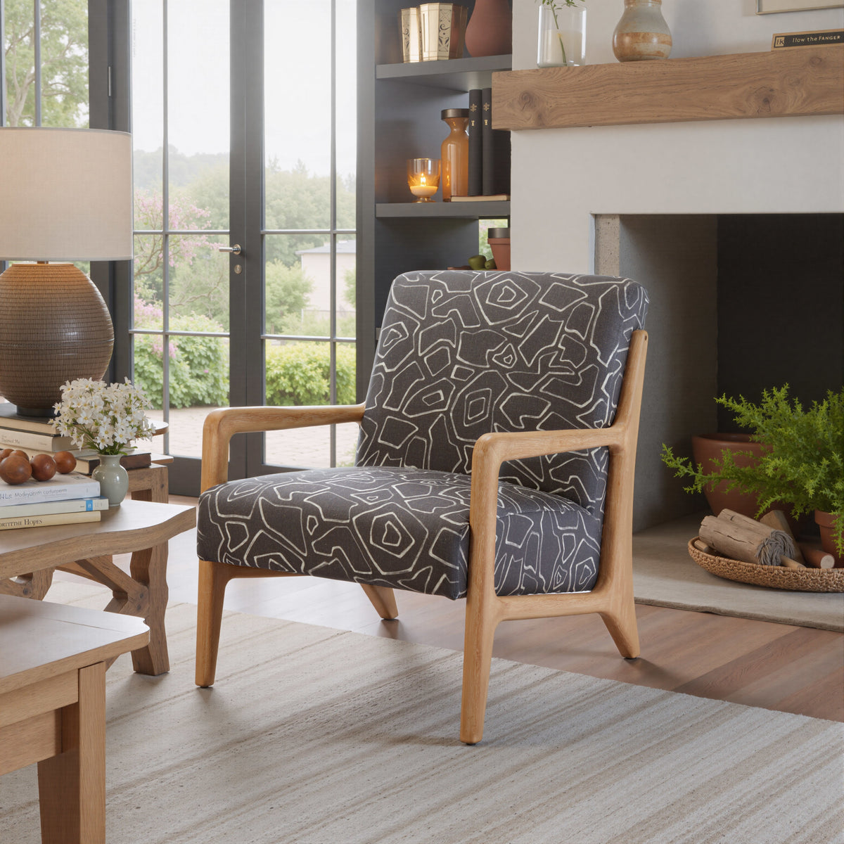 Runa Accent Chair Gray & Natural