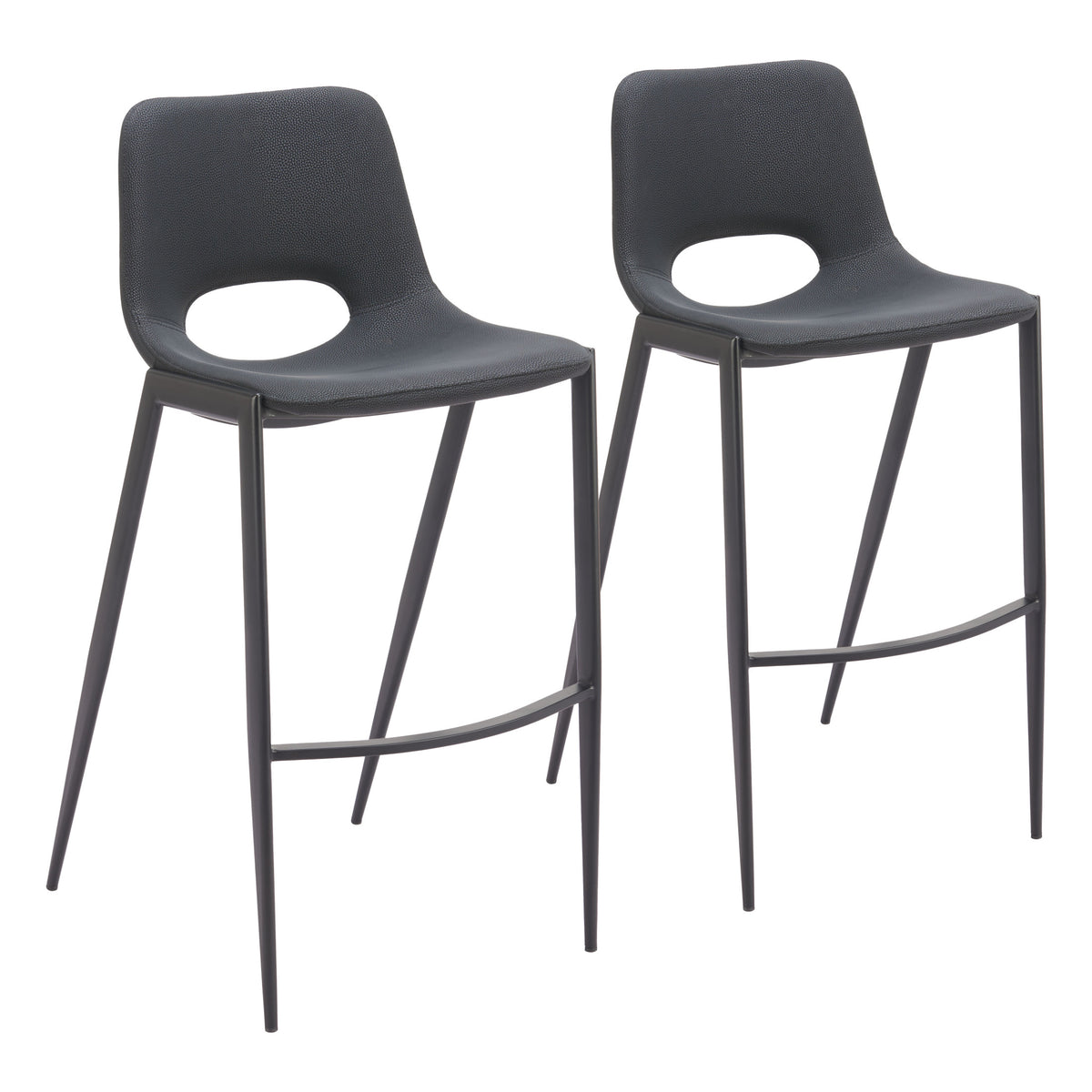 Desi Armless Barstool (Set of 2) Black
