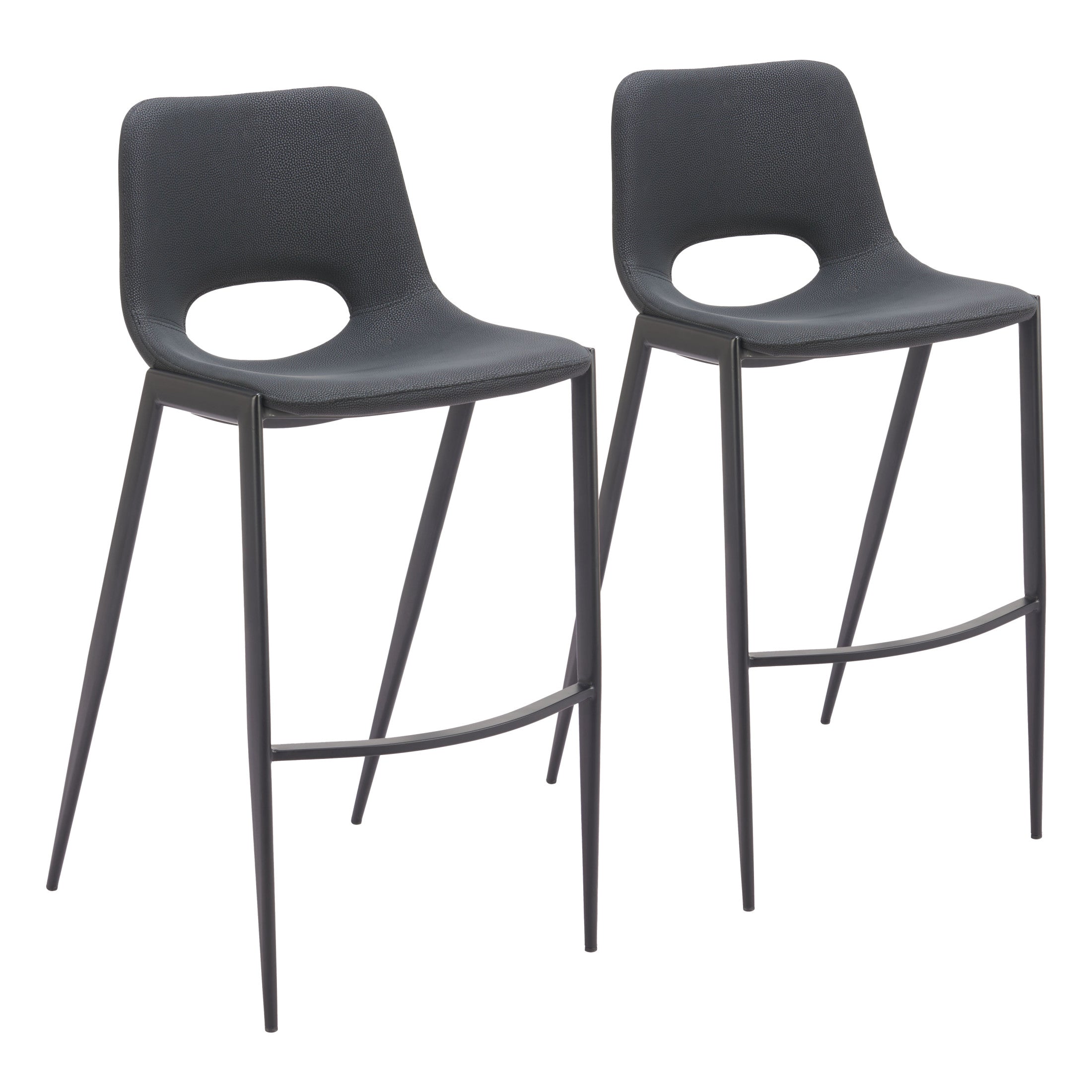 Desi Armless Barstool (Set of 2) Black