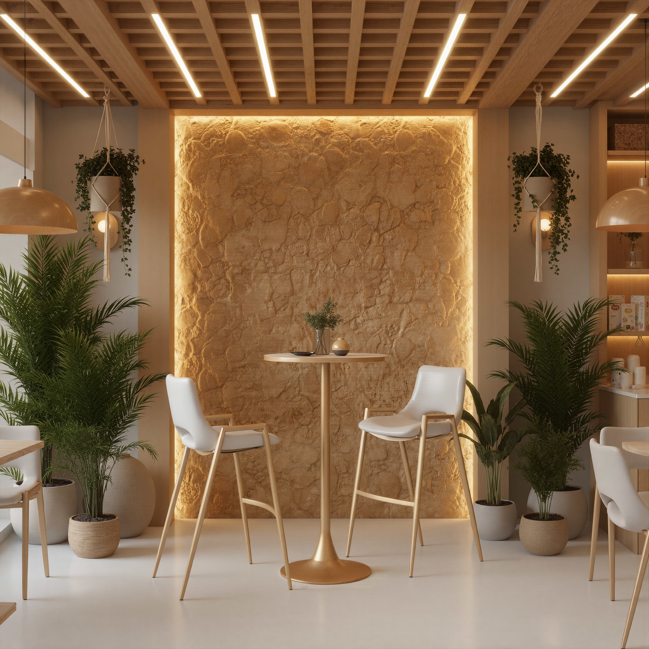 Desi Barstool (Set of 2) White & Gold