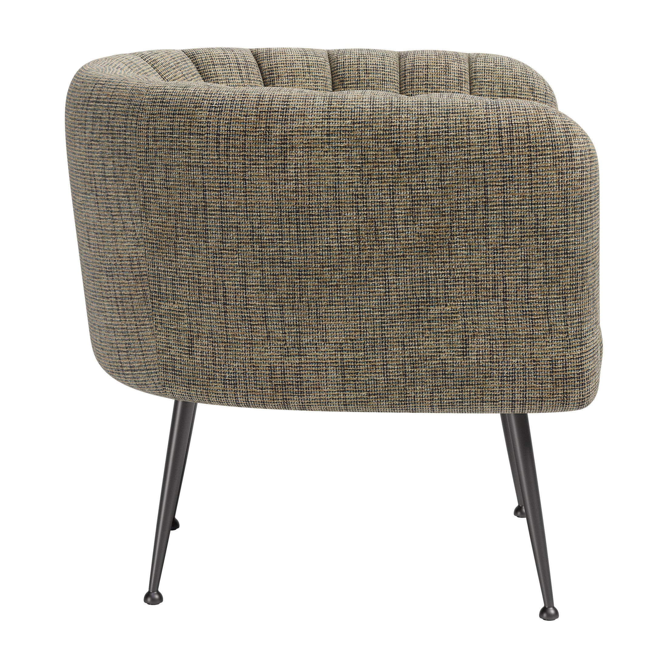 Deco Accent Chair Green Tweed