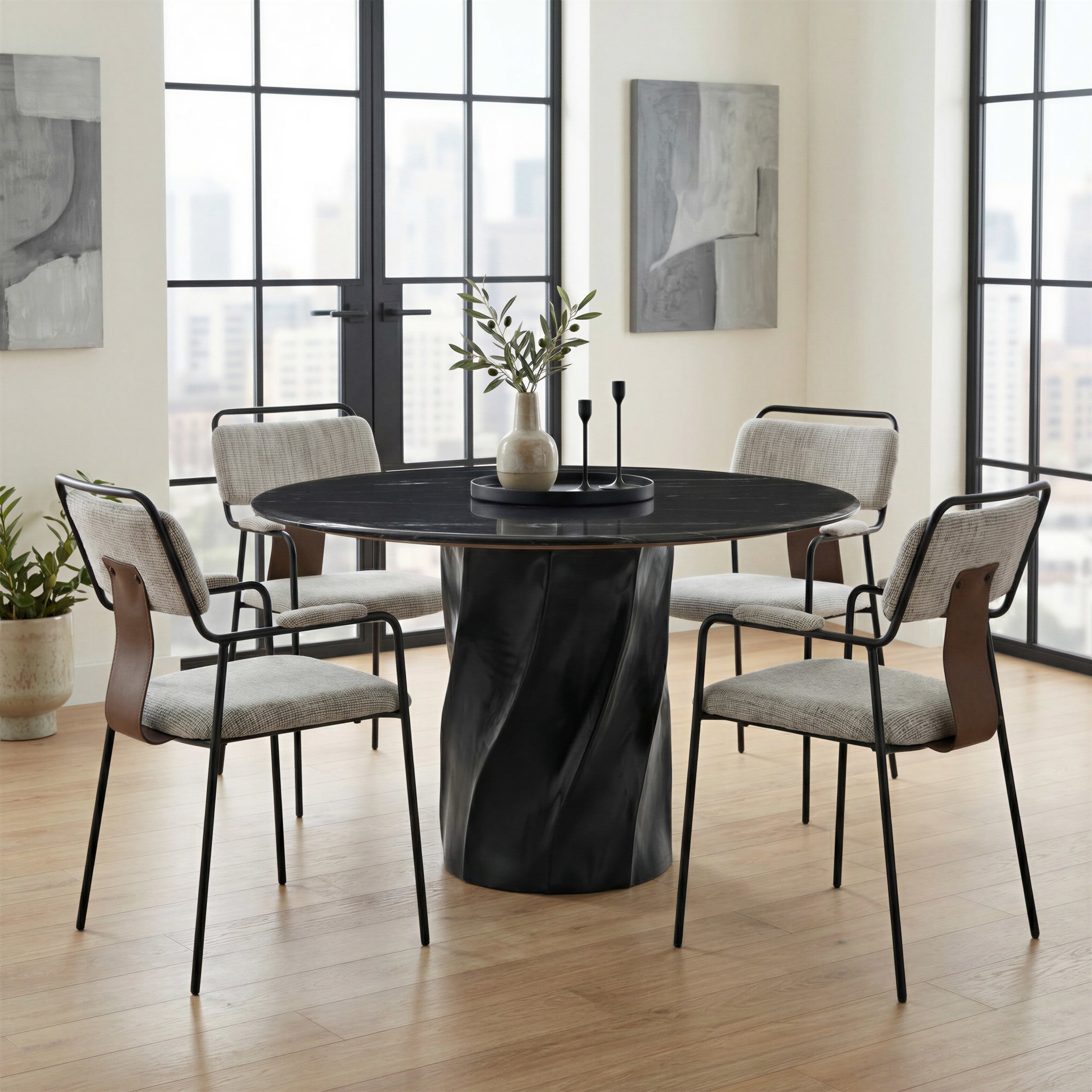 Couva Dining Chair (Set of 2) Gray Tweed