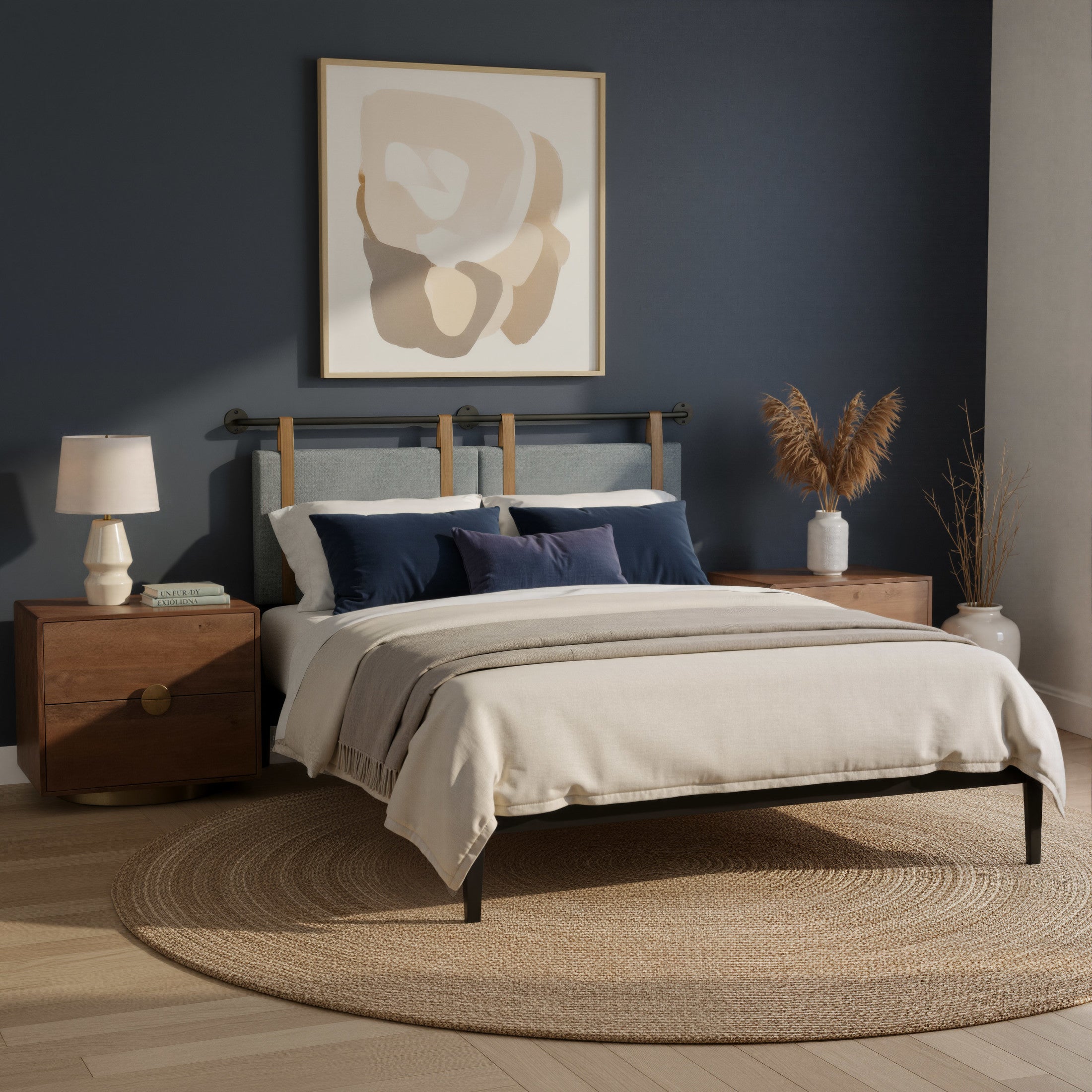 Zeva Floating Queen Headboard Gray
