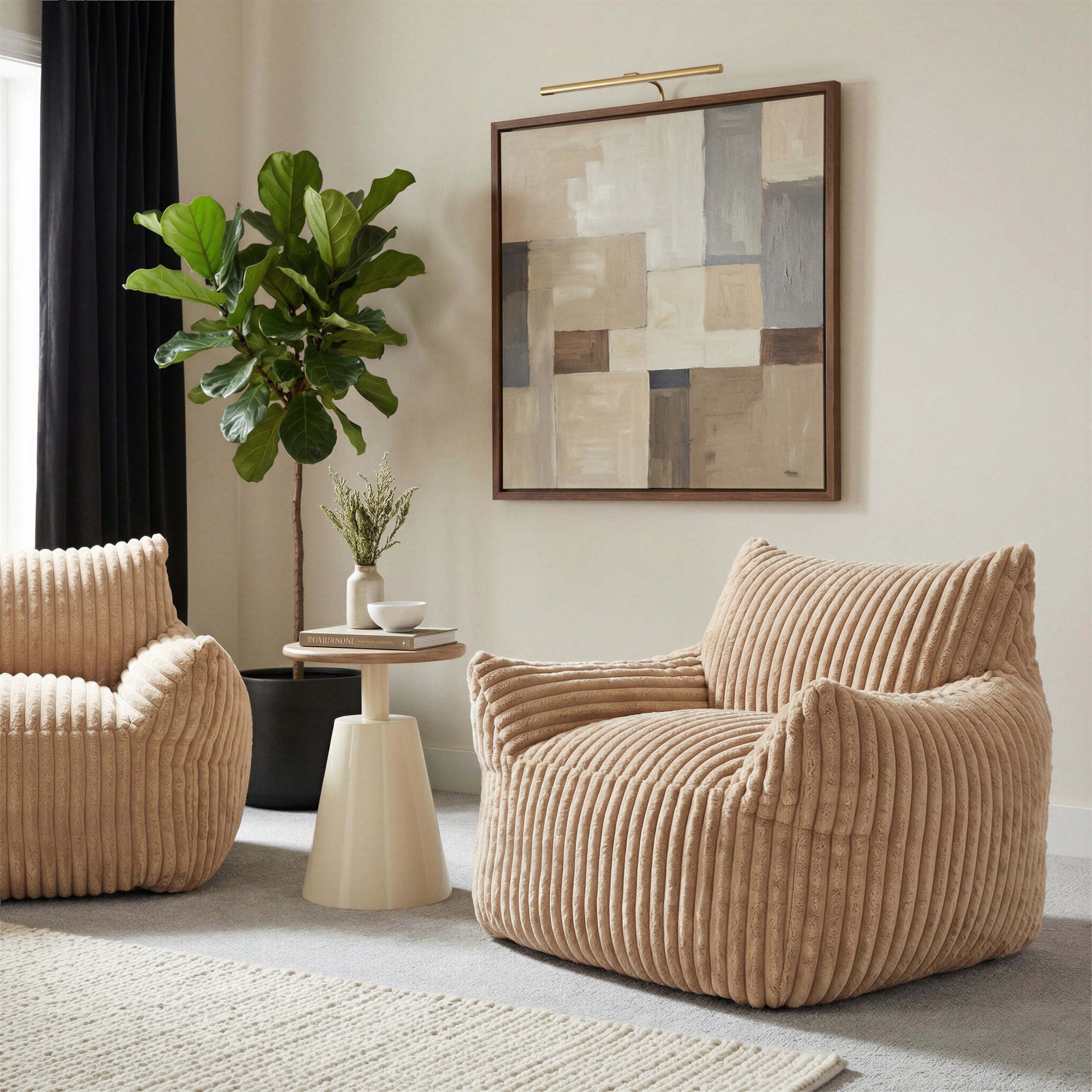 Sira Side Table Natural & Ivory