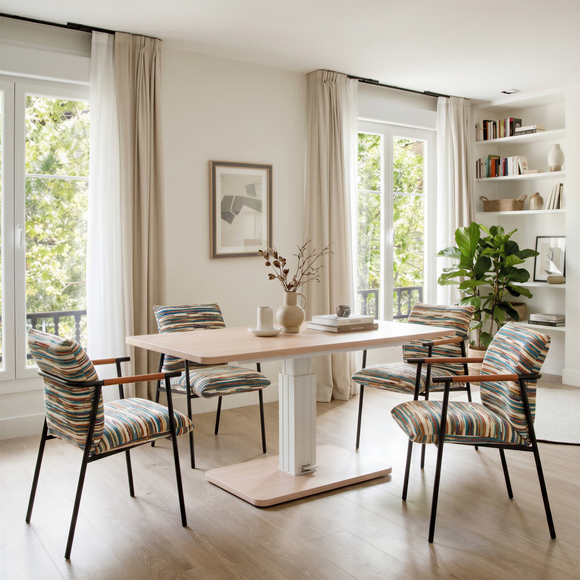 Brule Adjustable Dining Table Natural