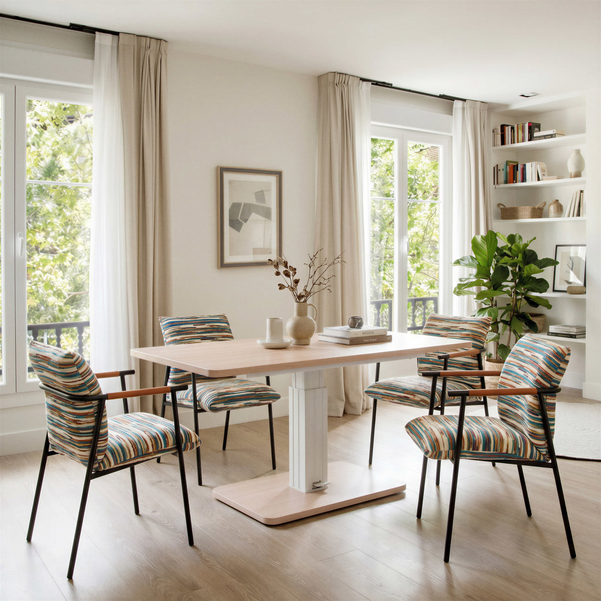 Brule Adjustable Dining Table Natural