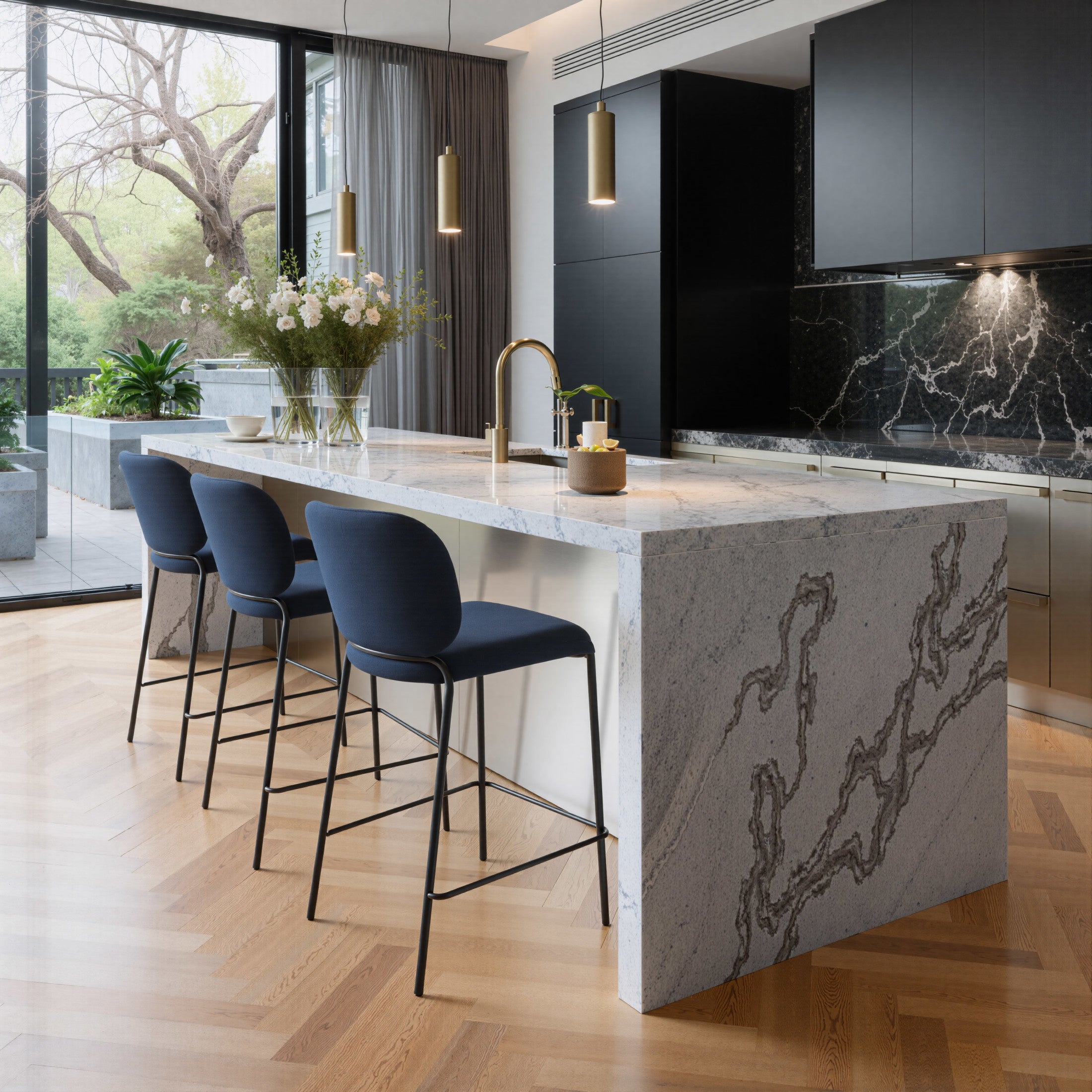 Plat Counter Stool (Set of 2) Blue