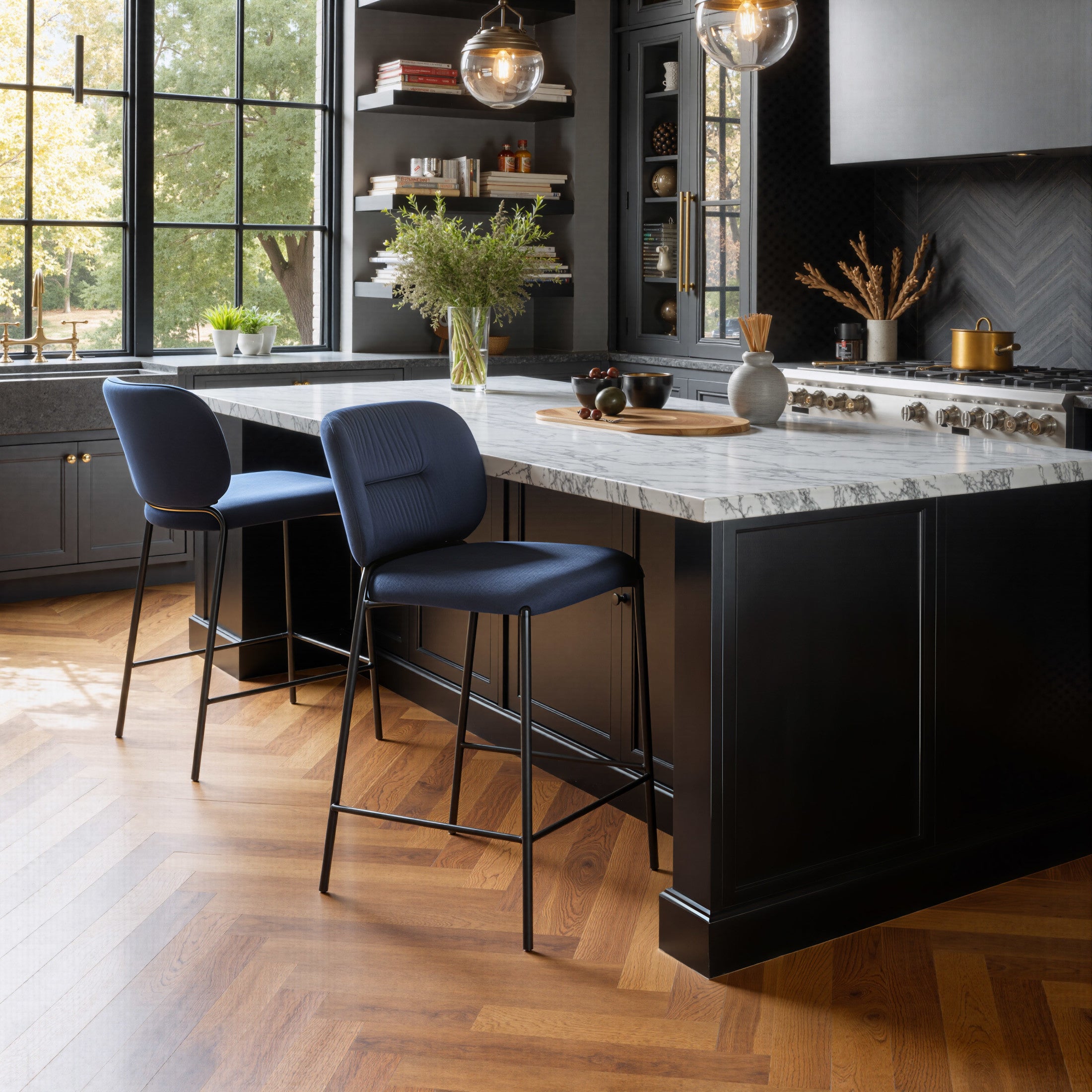 Plat Counter Stool (Set of 2) Blue