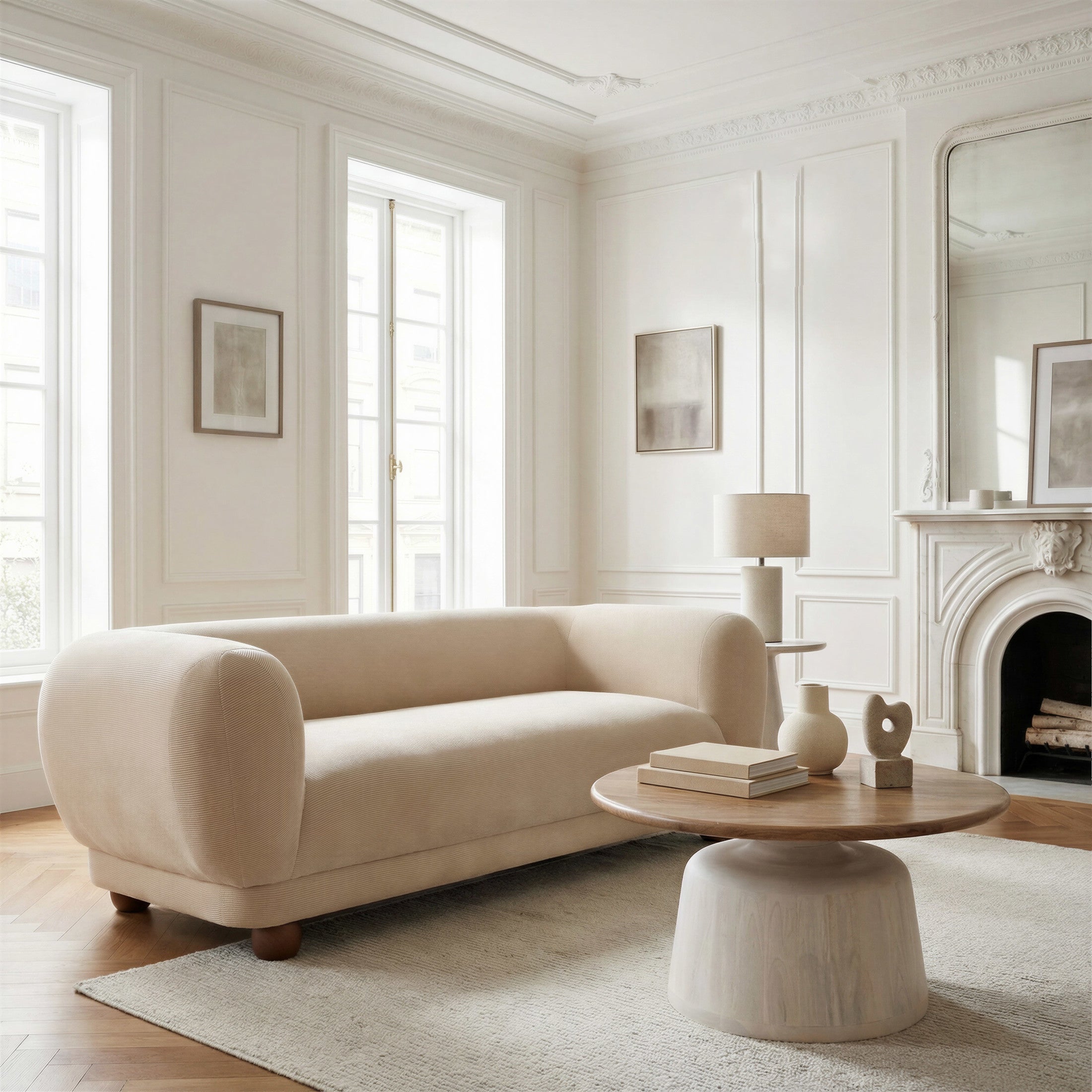 Goblet Coffee Table Brown & White