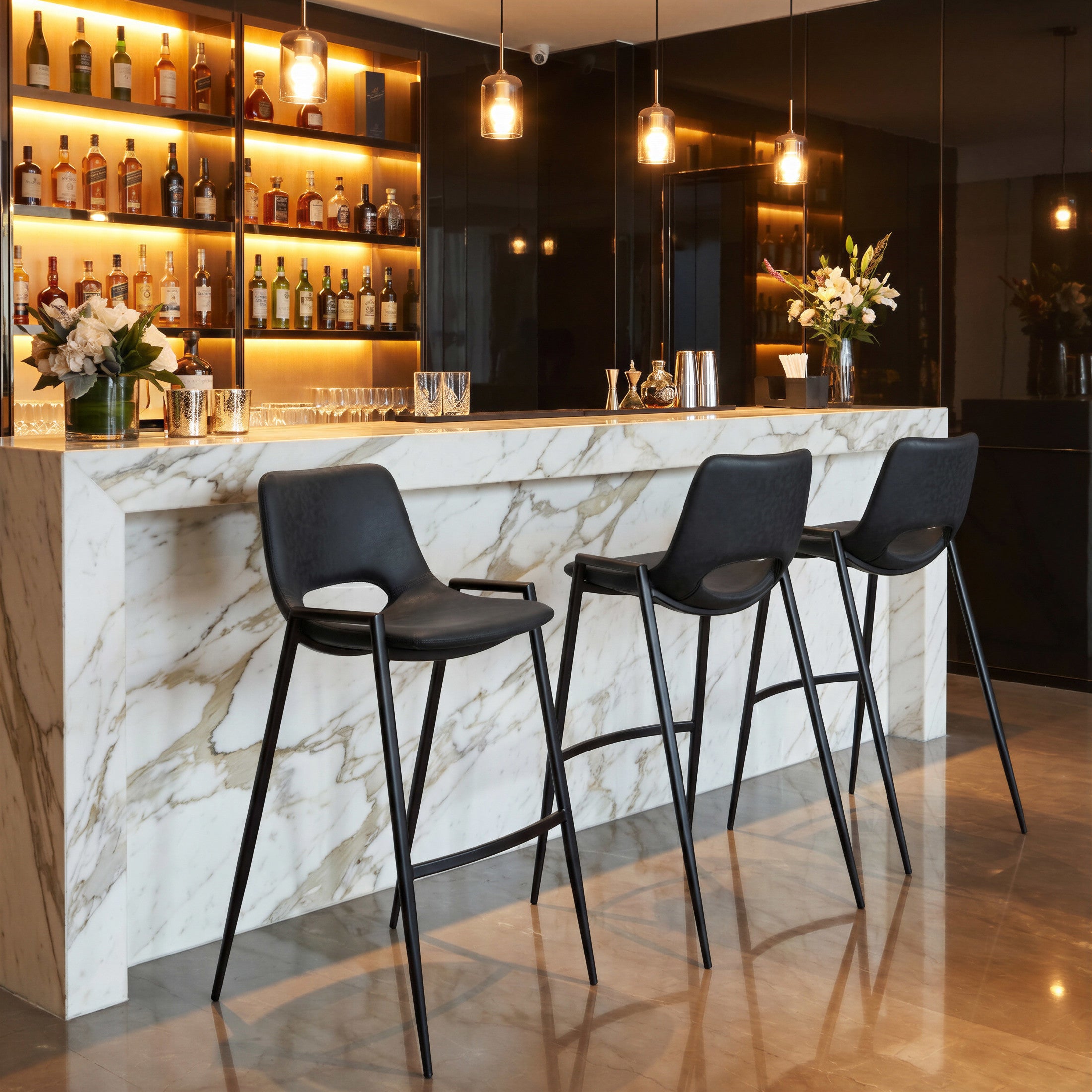 Desi Barstool (Set of 2) Black
