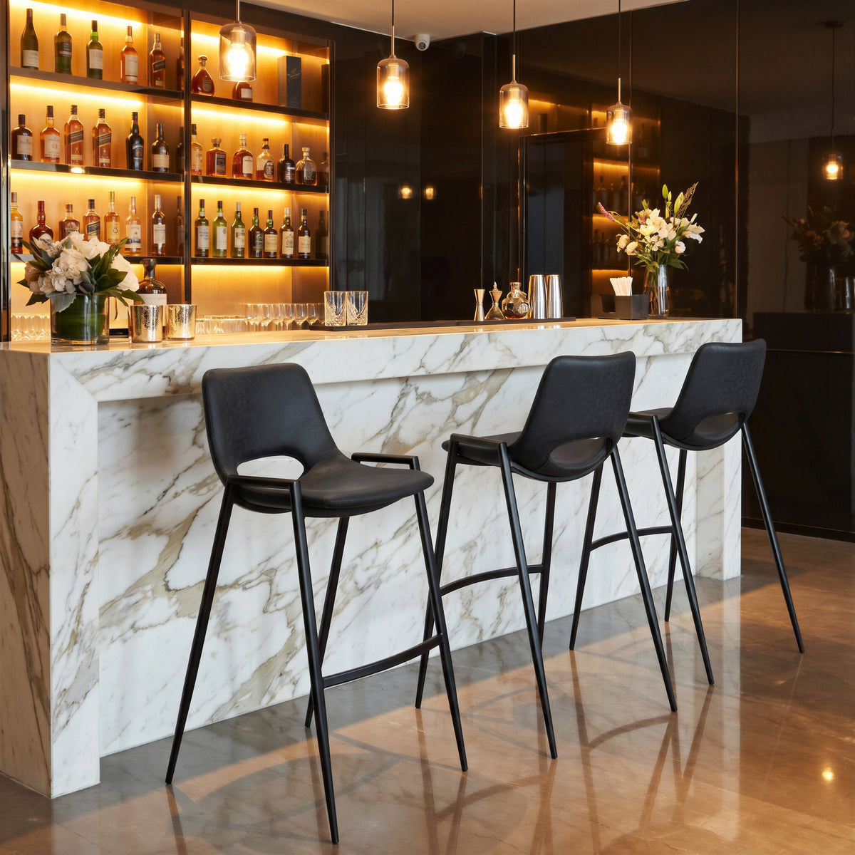 Desi Barstool (Set of 2) Black