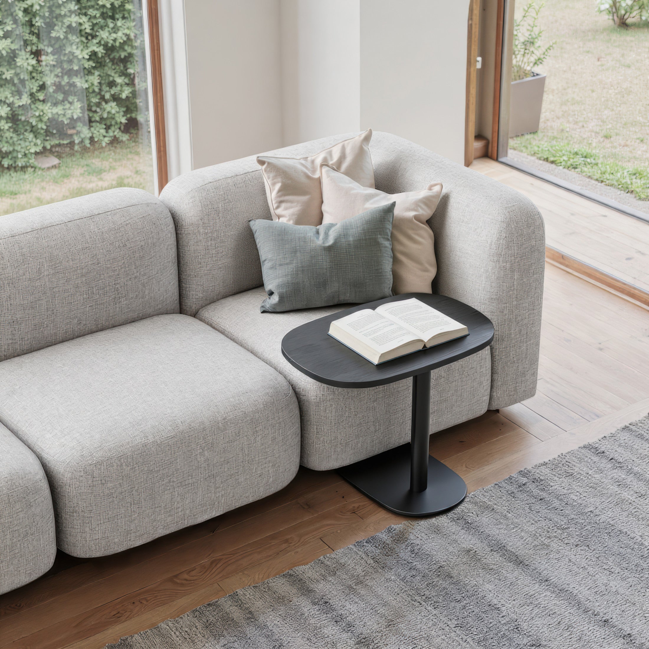 Buddy Adjustable Rotating Side Table Gray