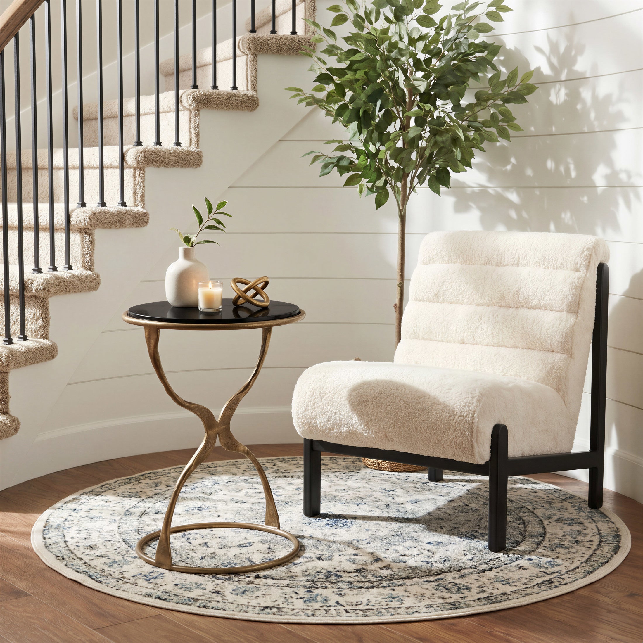 Tempus Accent Table Black & Brass