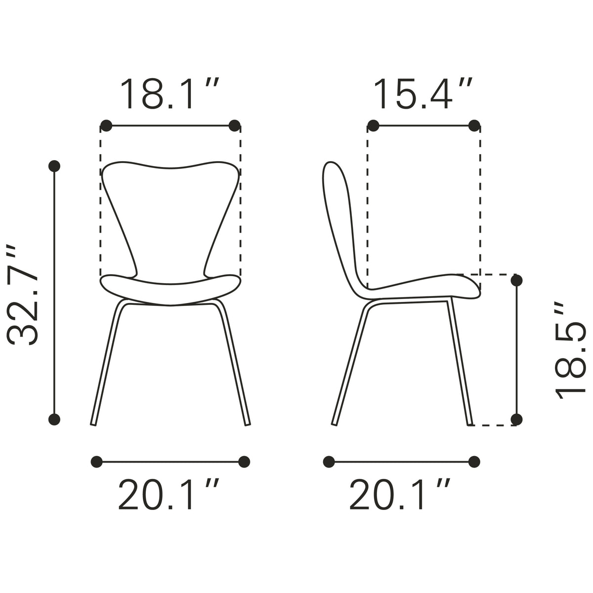 Thibideaux Dining Chair (Set of 2) Light Gray