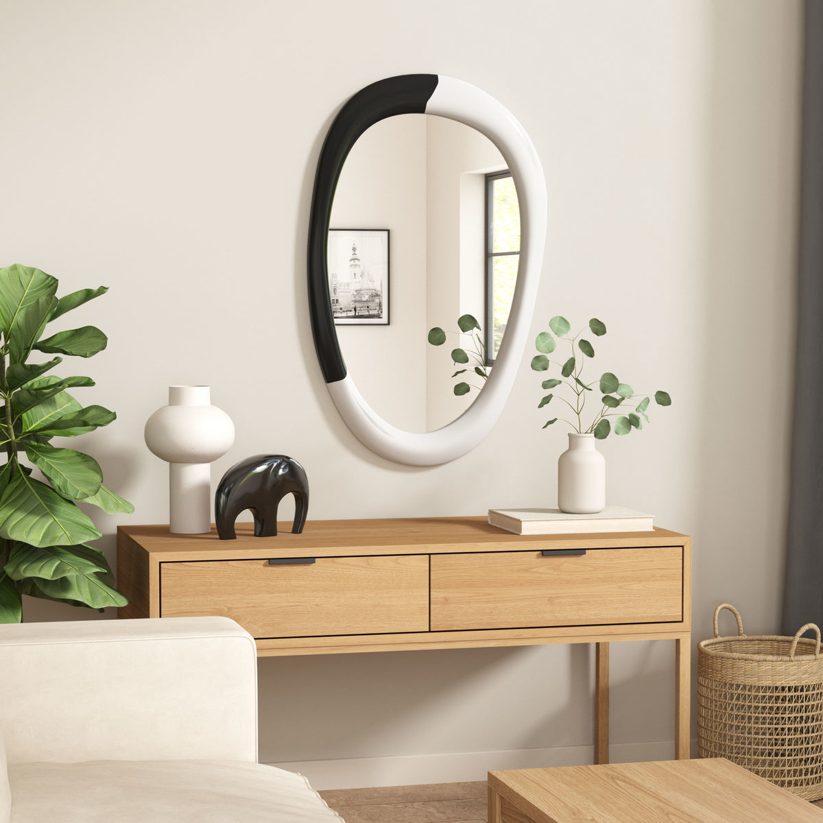 Muna Mirror White & Black