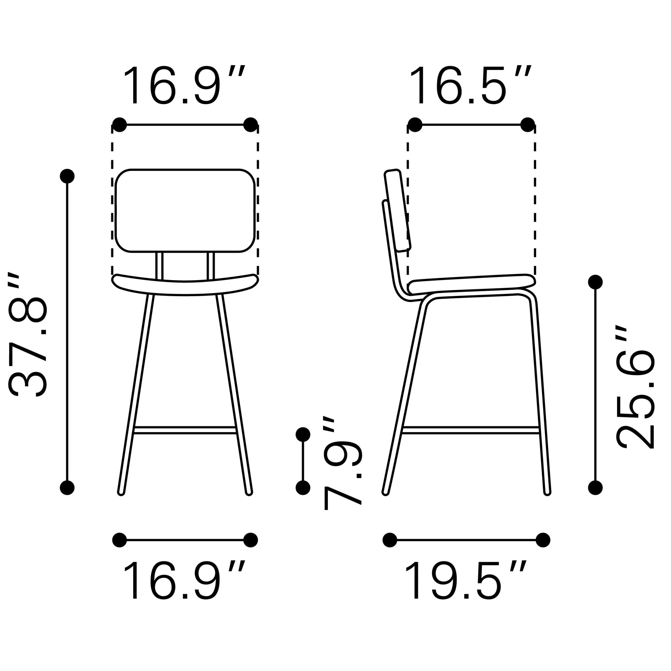 Boston Counter Stool (Set of 2) Vintage Black