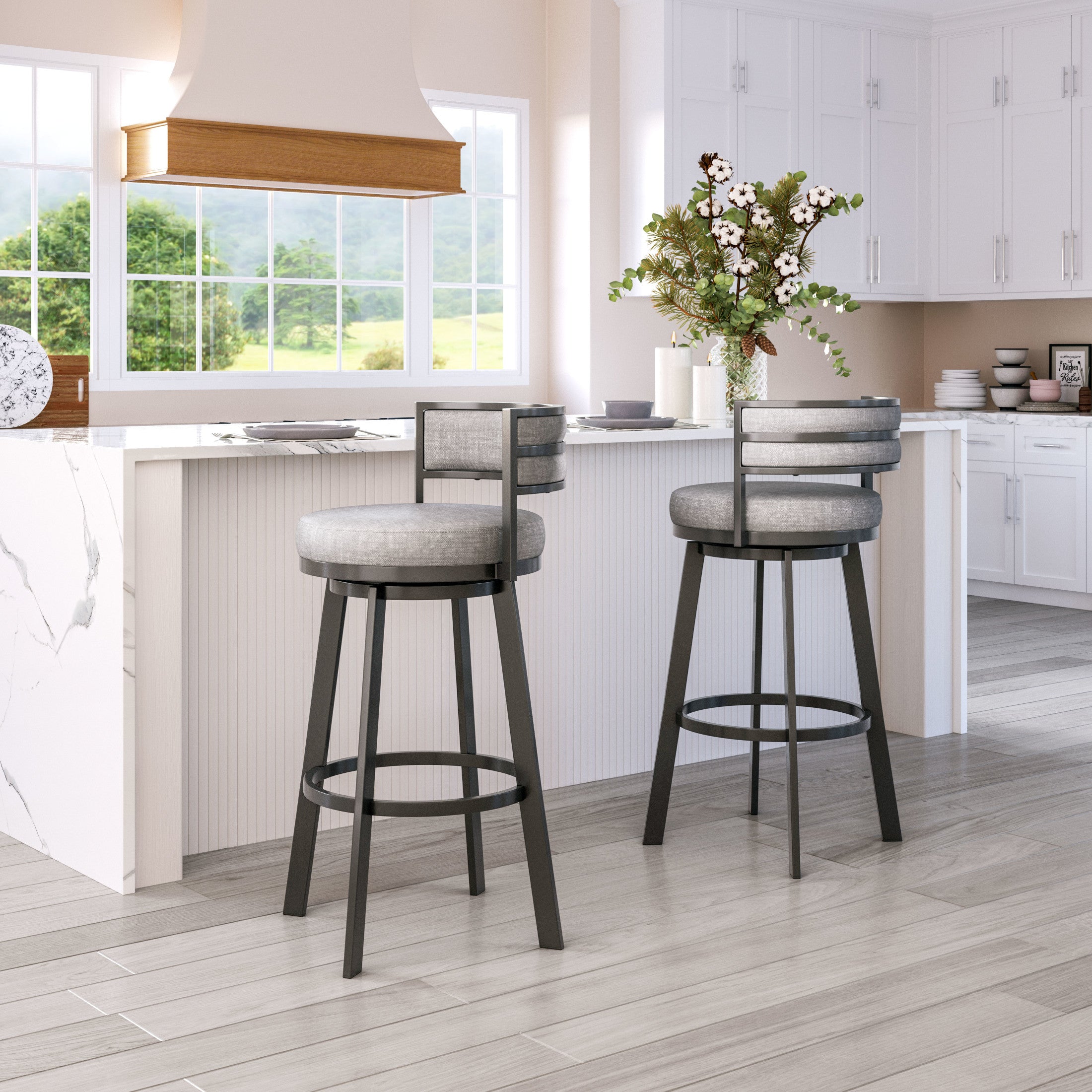 Gimsby Swivel Barstool Gray