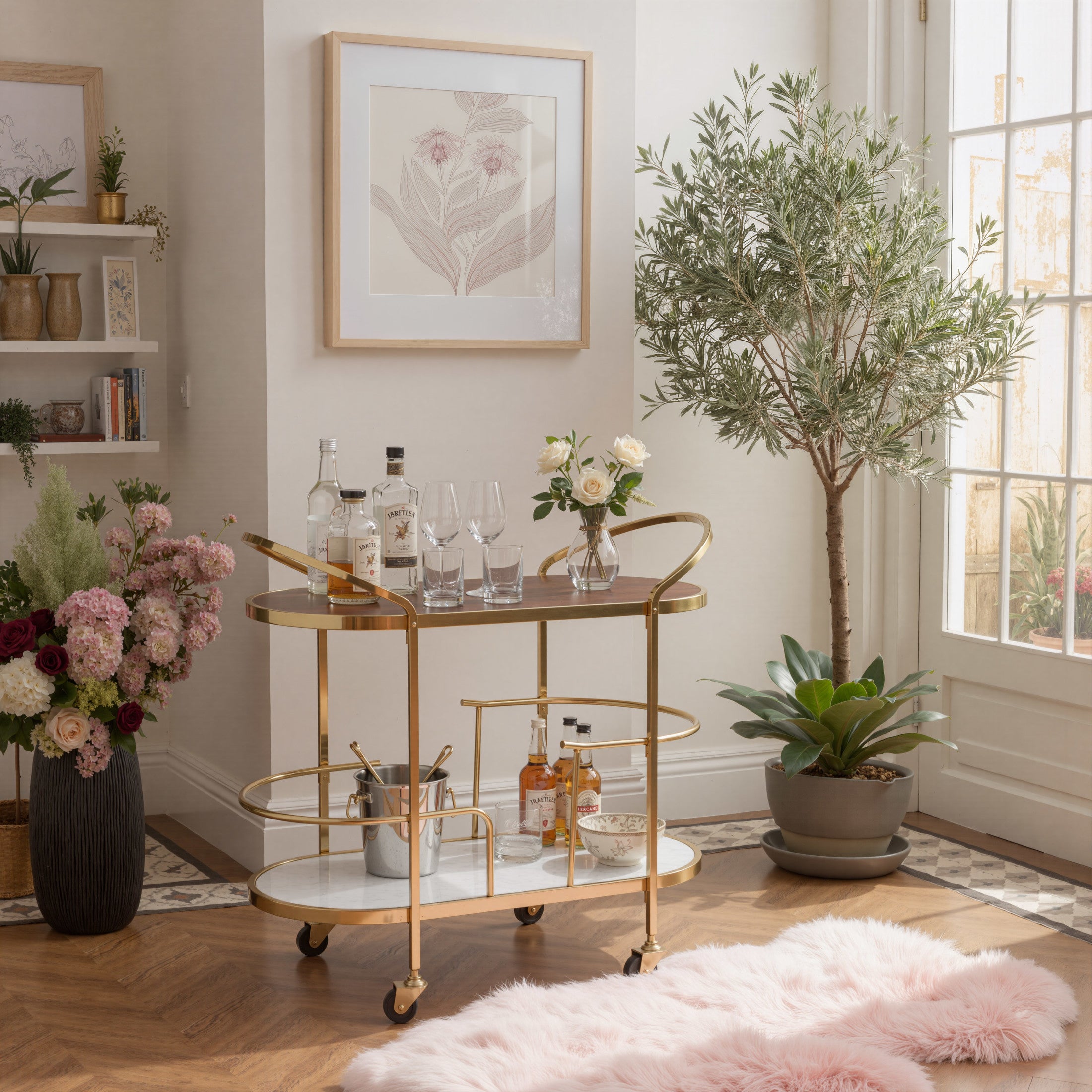 Antalya Bar Cart Multicolor