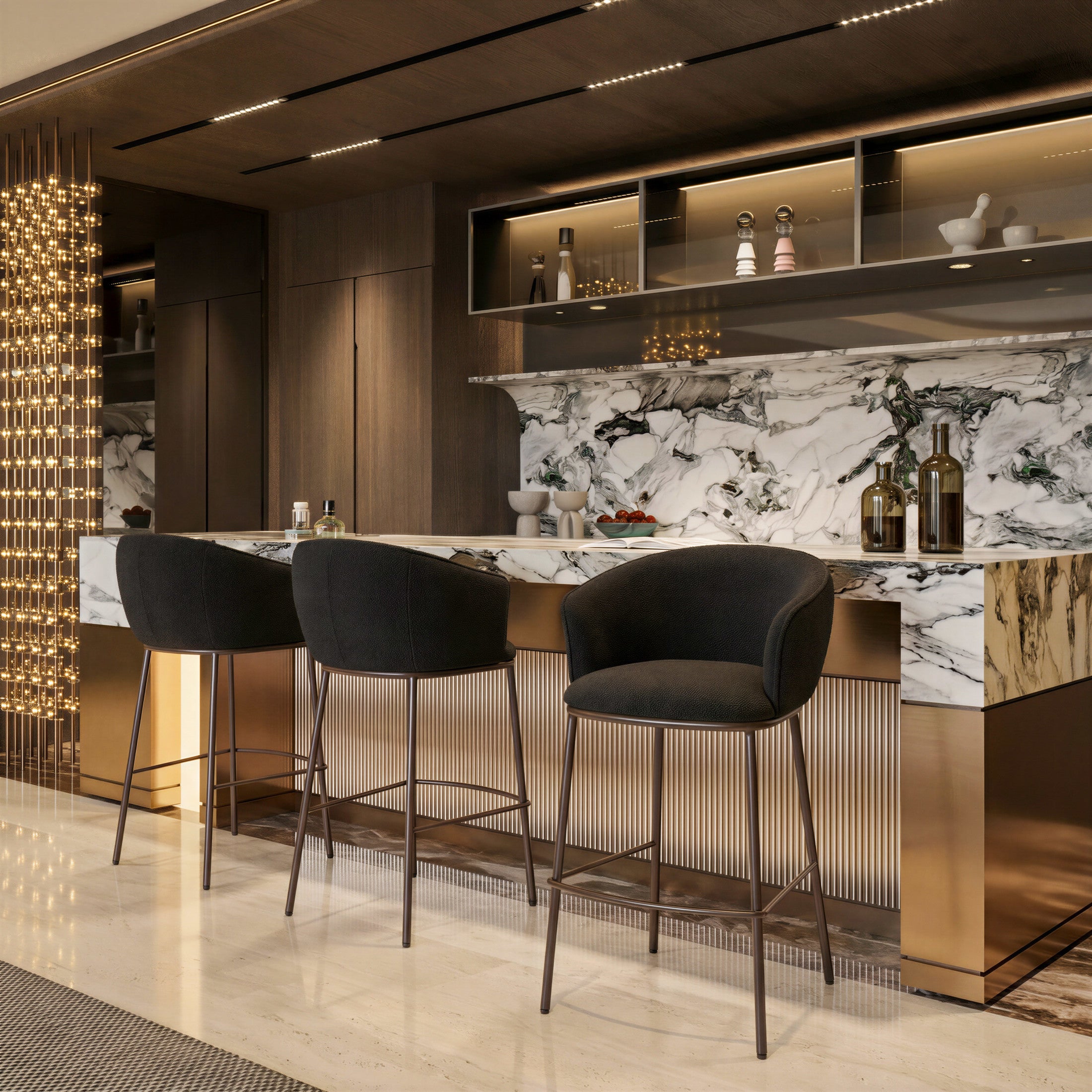 Essen Barstool Black & Bronze