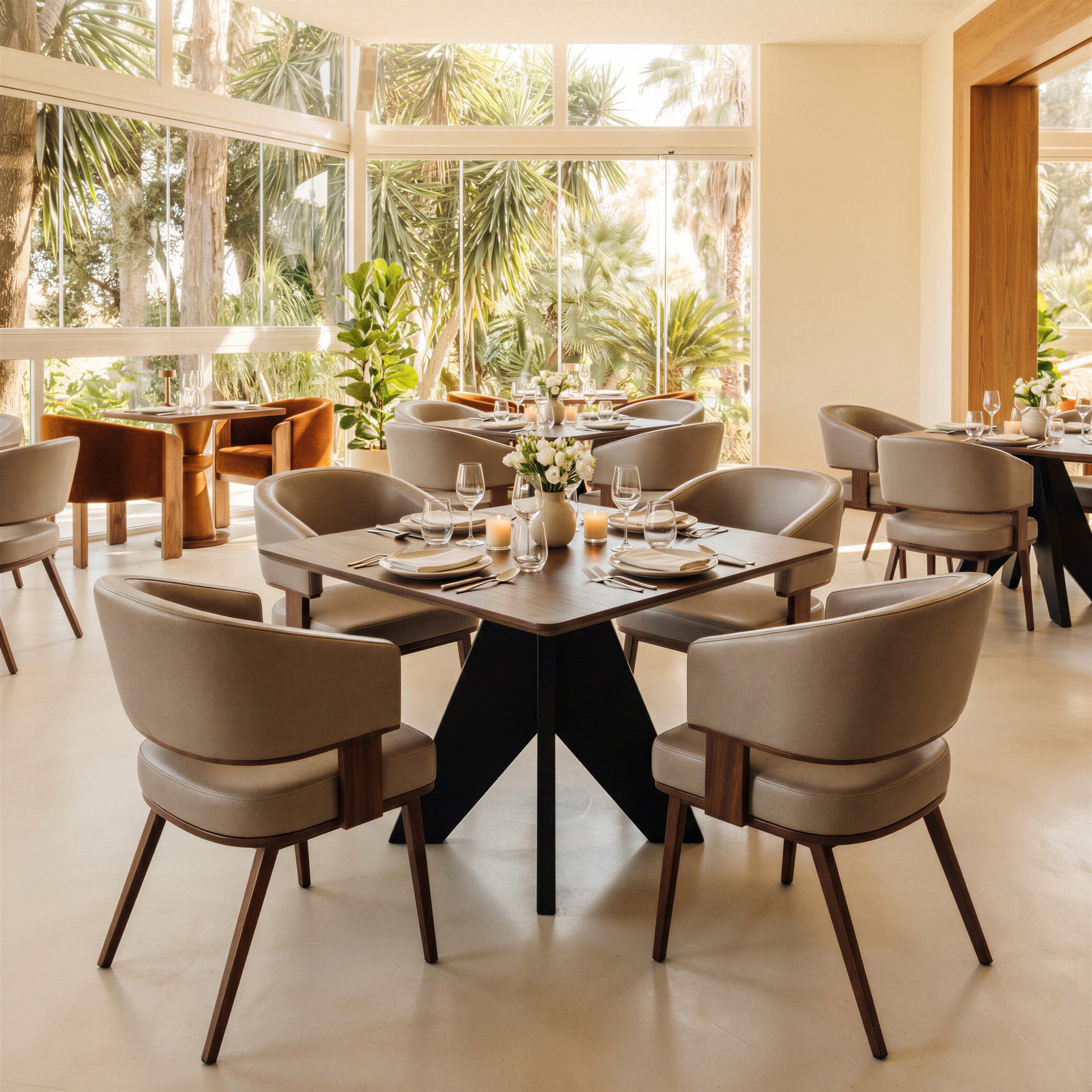 Poise Dining Chair Brown & Walnut