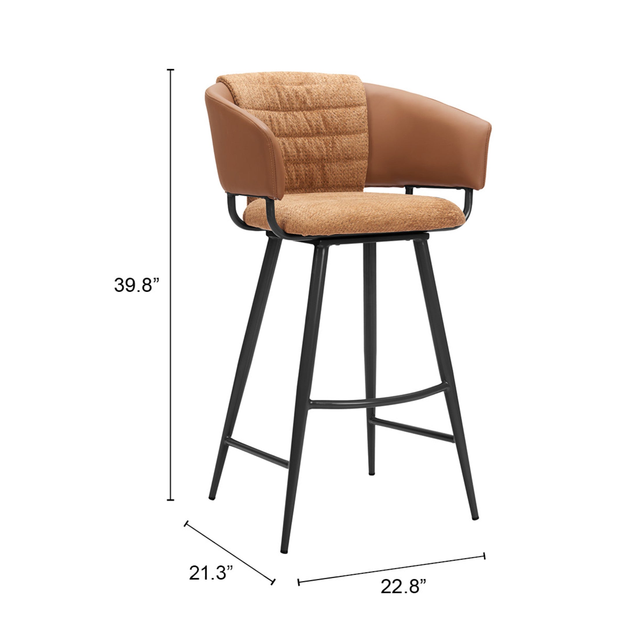 Juno Barstool (Set of 2) Brown