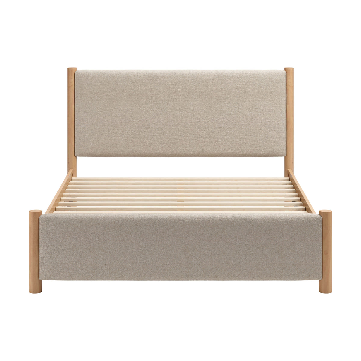 Hadi Queen Bed Beige & Natural