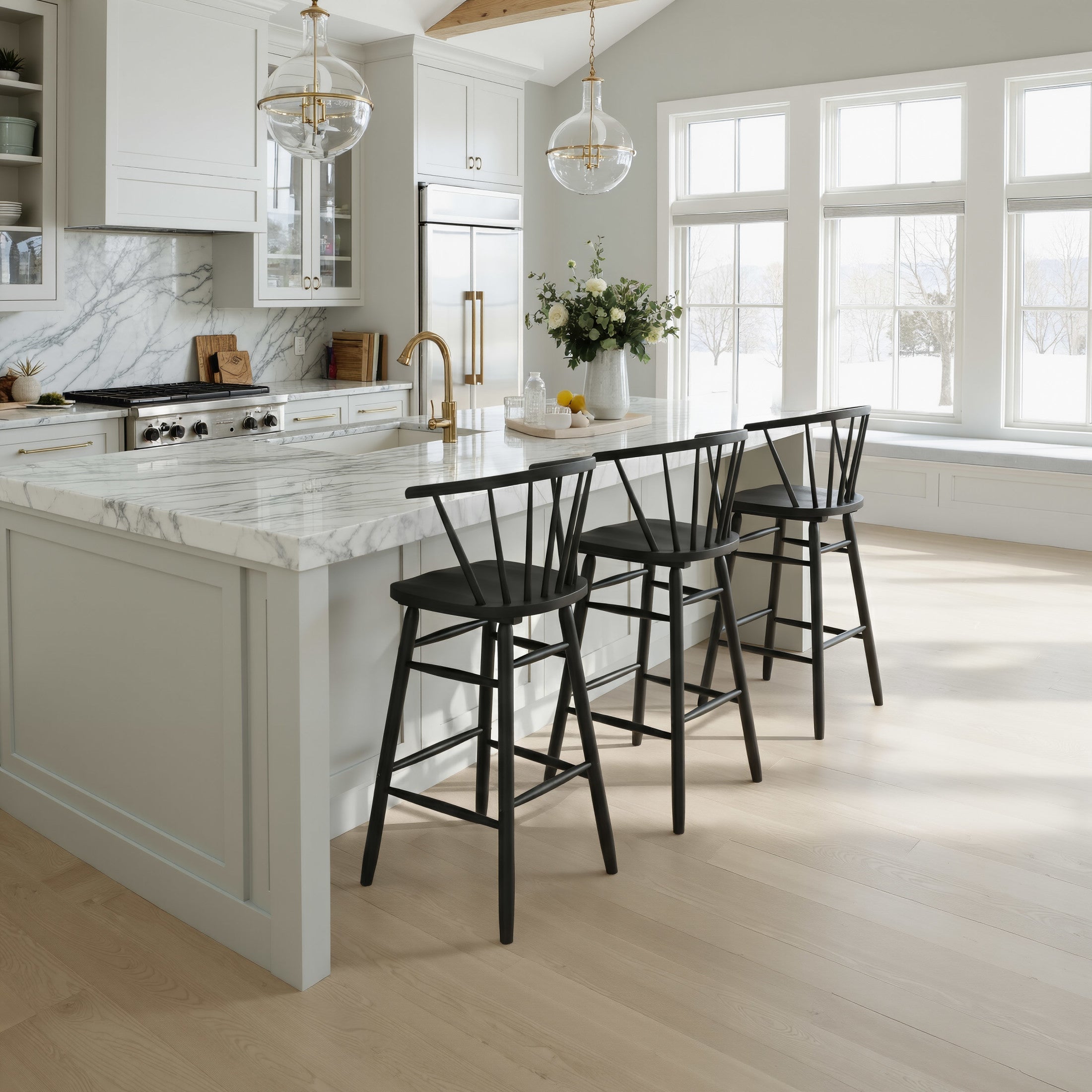 Stenger Barstool (Set of 2) Black