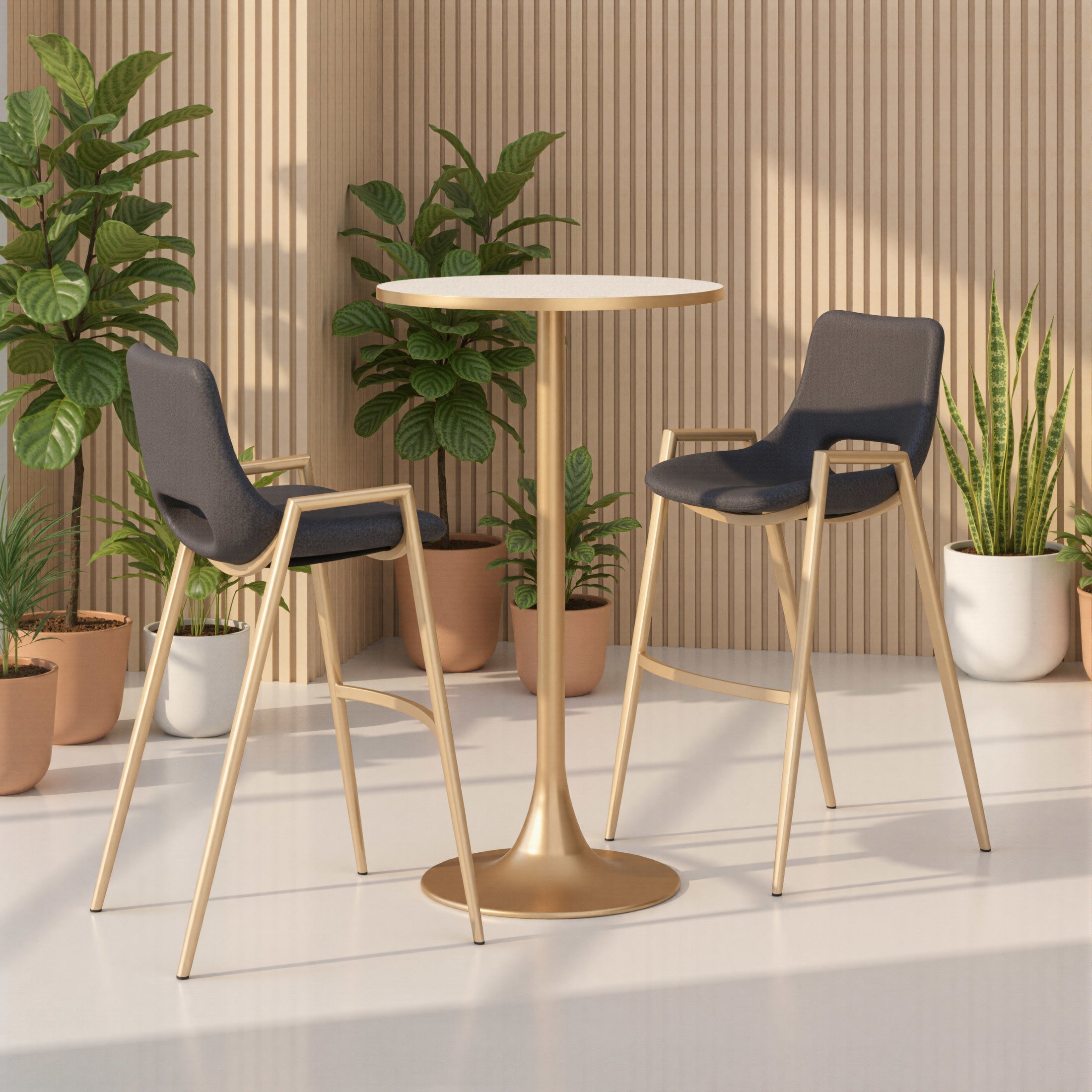 Bite Bar Table Beige & Gold