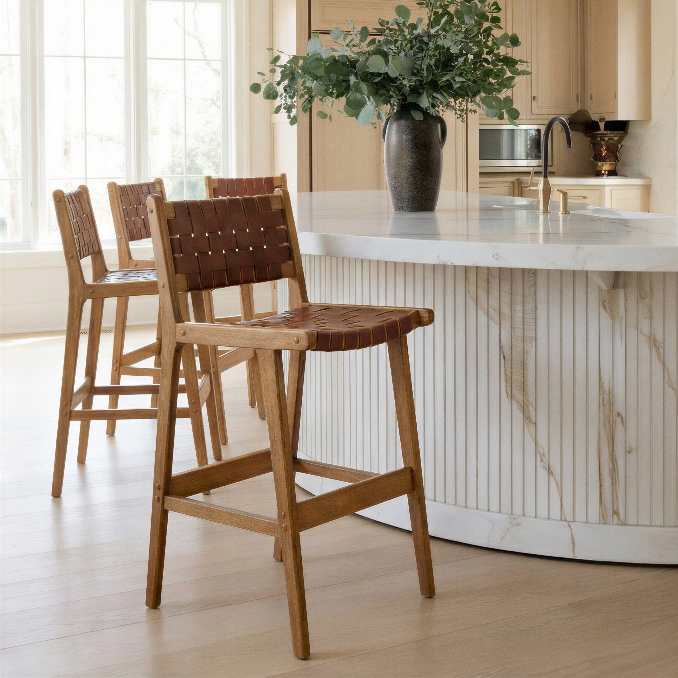 Feder Barstool (Set of 2) Brown