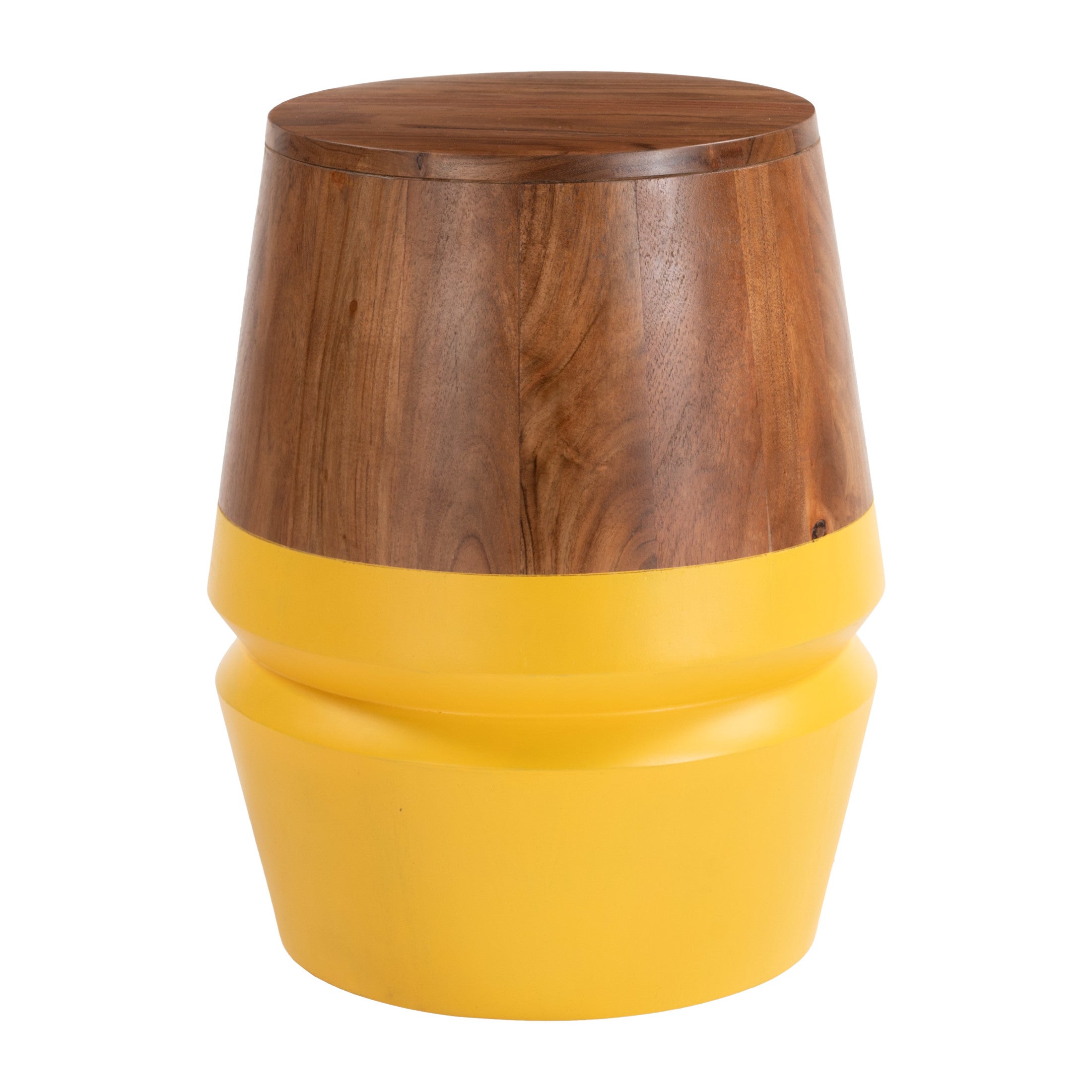 Tornos Side Table Walnut & Yellow