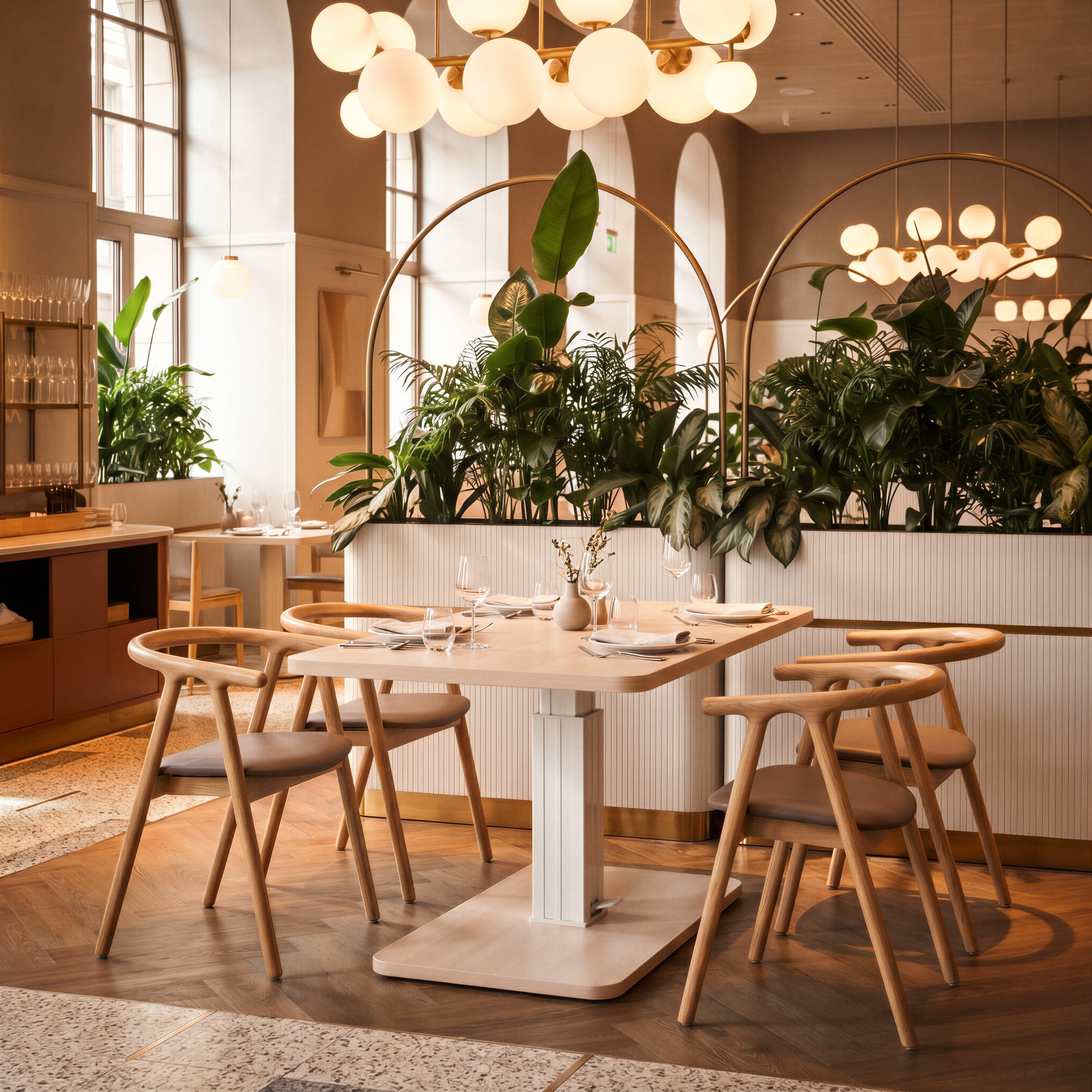 Brule Adjustable Dining Table Natural