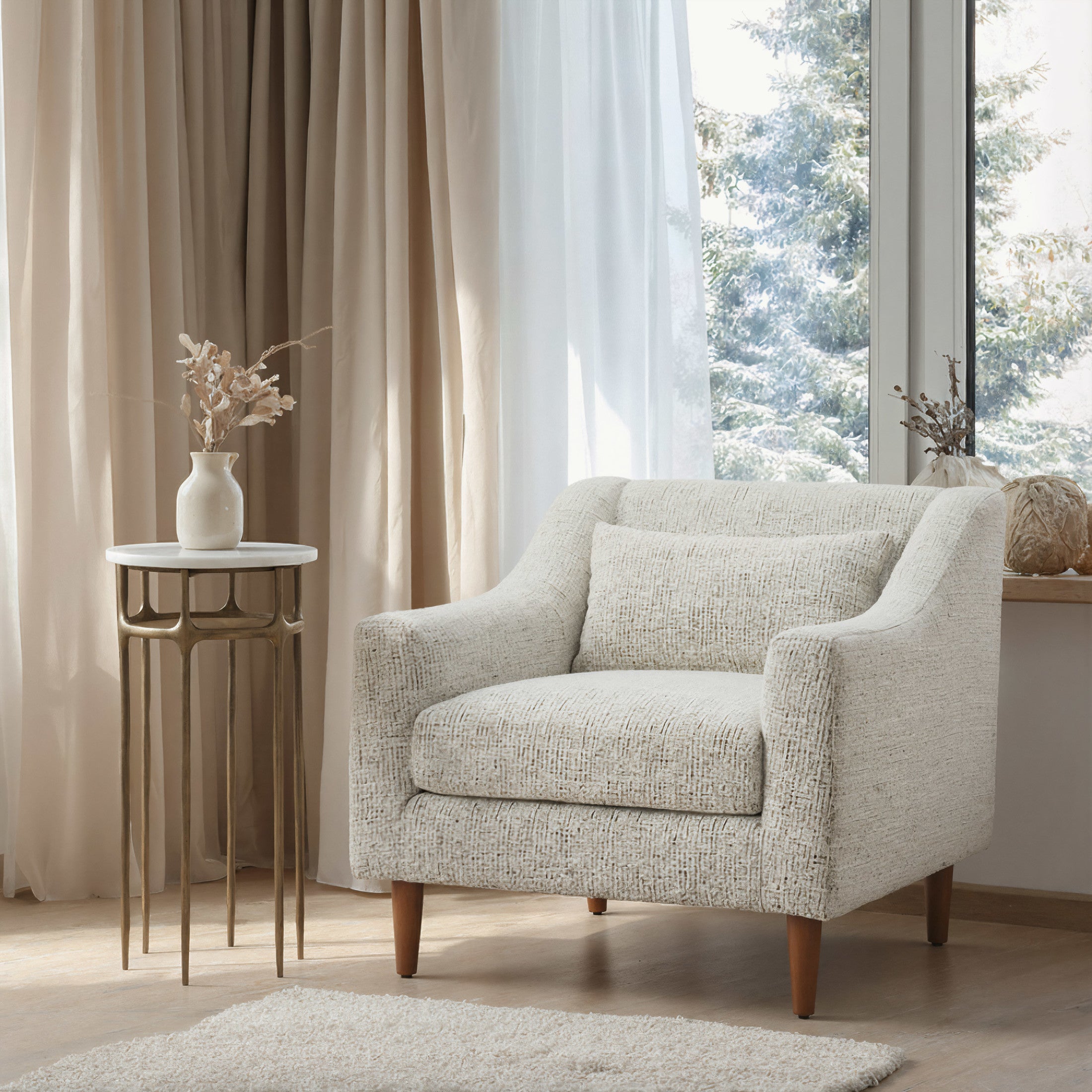 Bild Side Table White & Brass