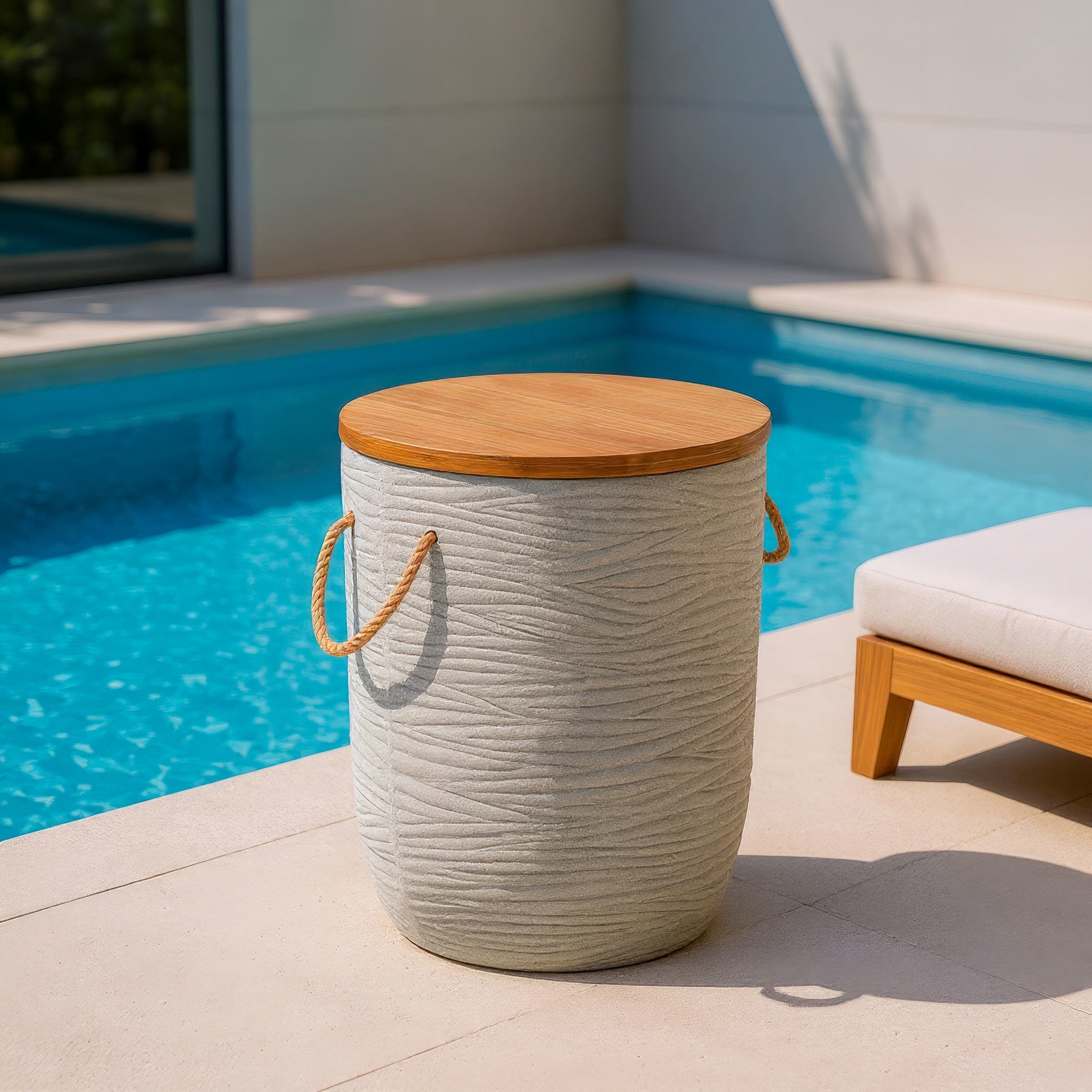 Biban Side Table Natural & Gray