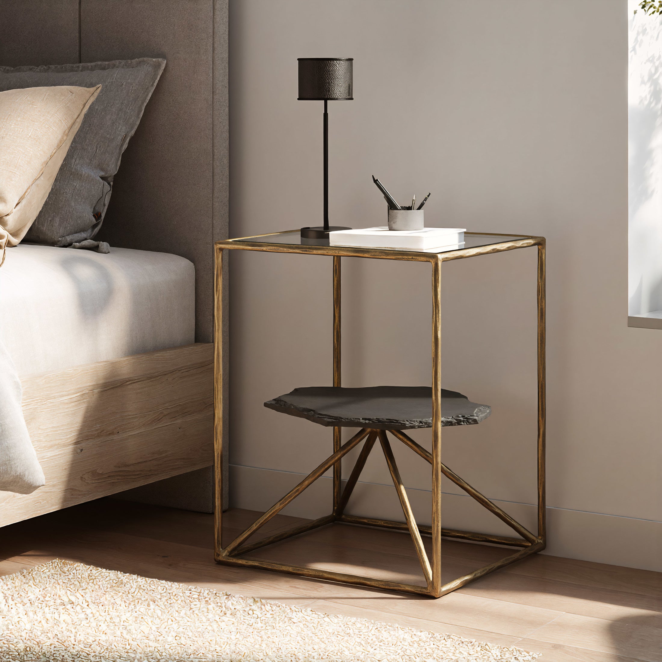 Ranol Side Table Brass