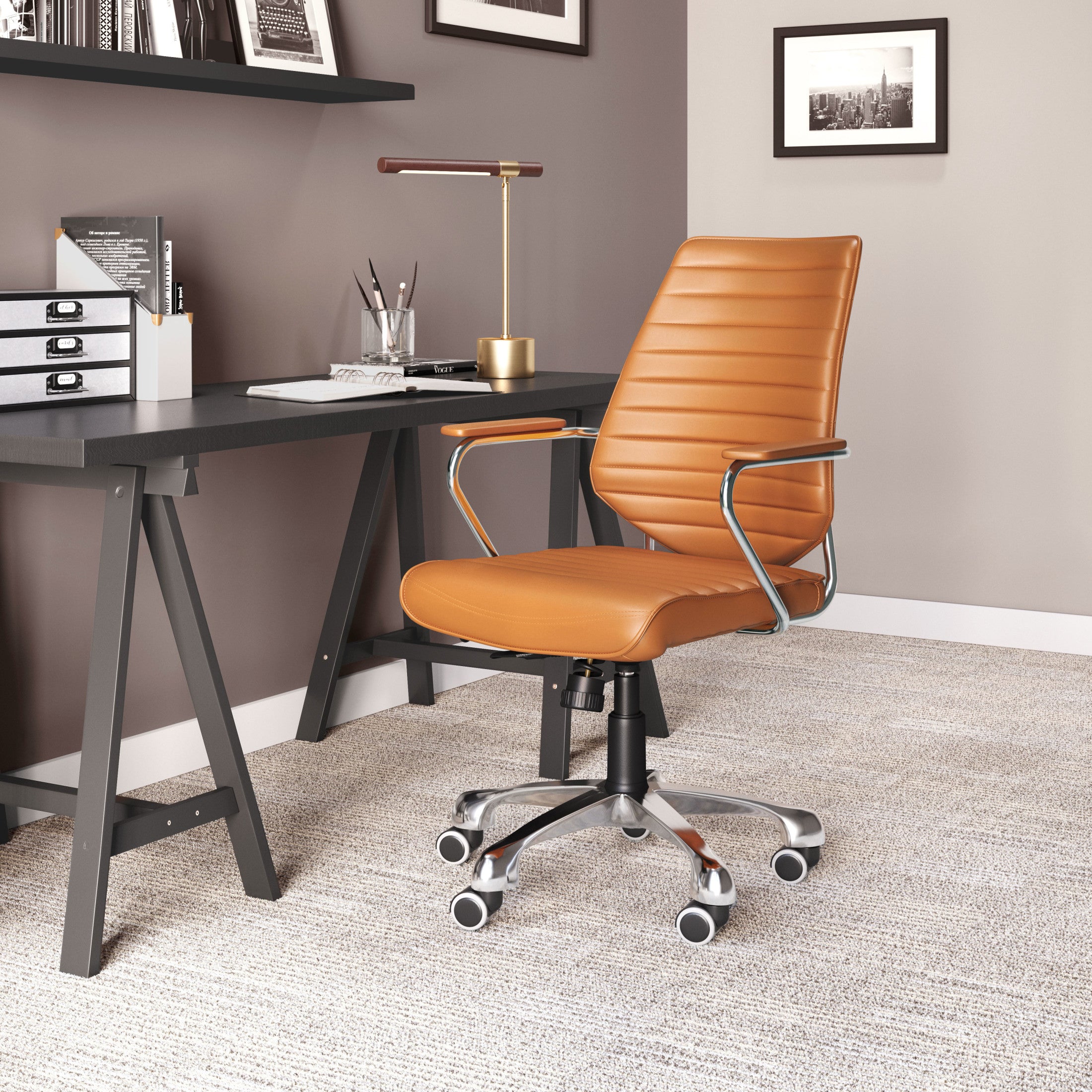 Enterprise Low Back Office Chair Terracota