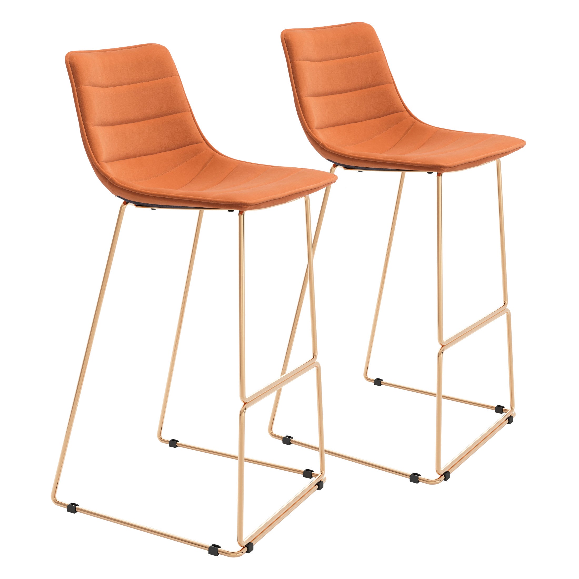 Adele Barstool (Set of 2) Orange & Gold