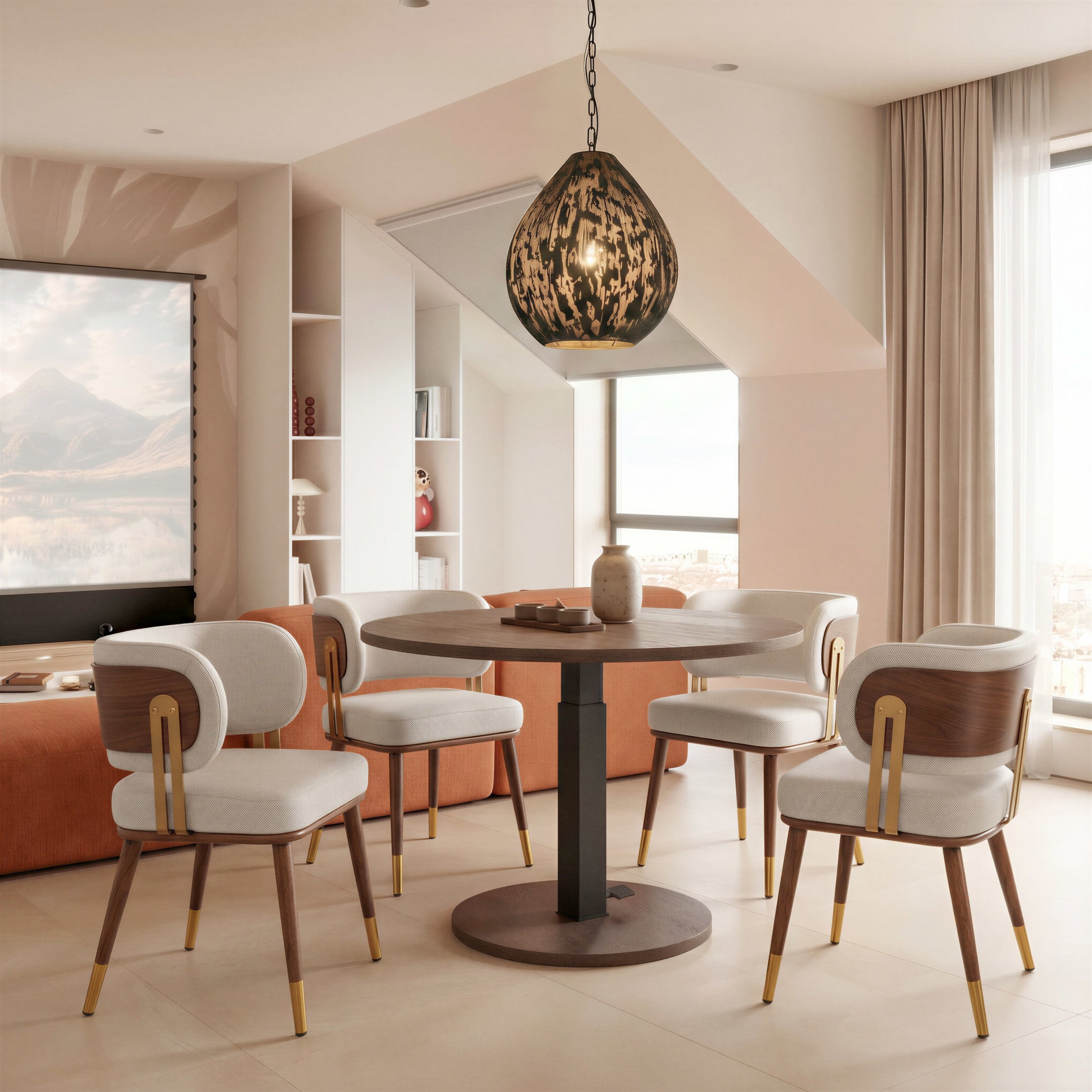 Hawley Adjustable Dining Table Walnut