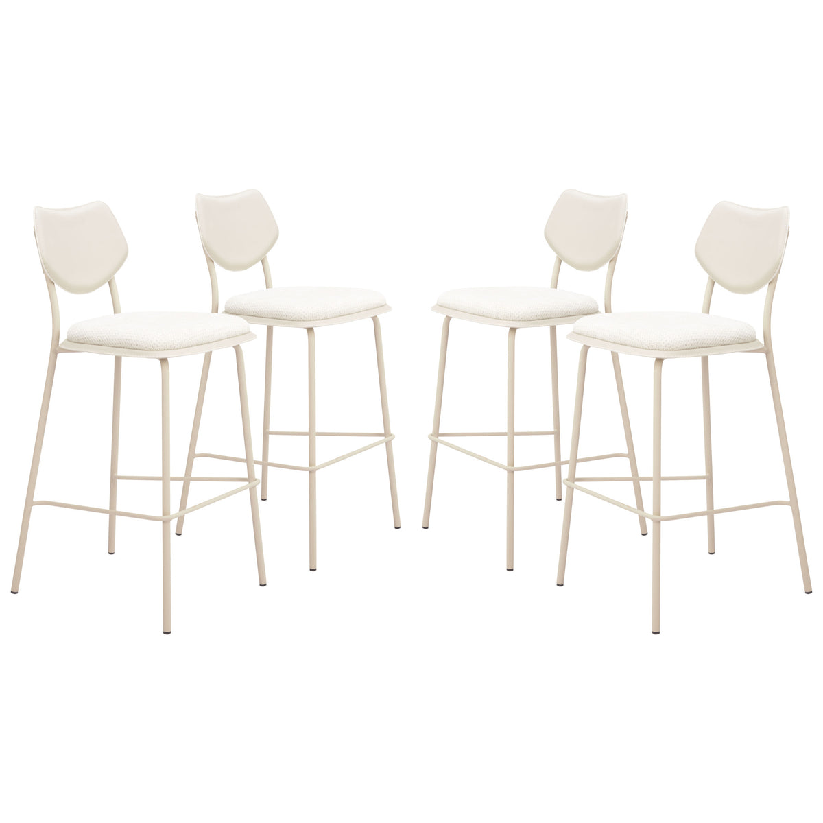 Zeal Barstool (Set of 4) Light Gray & Beige