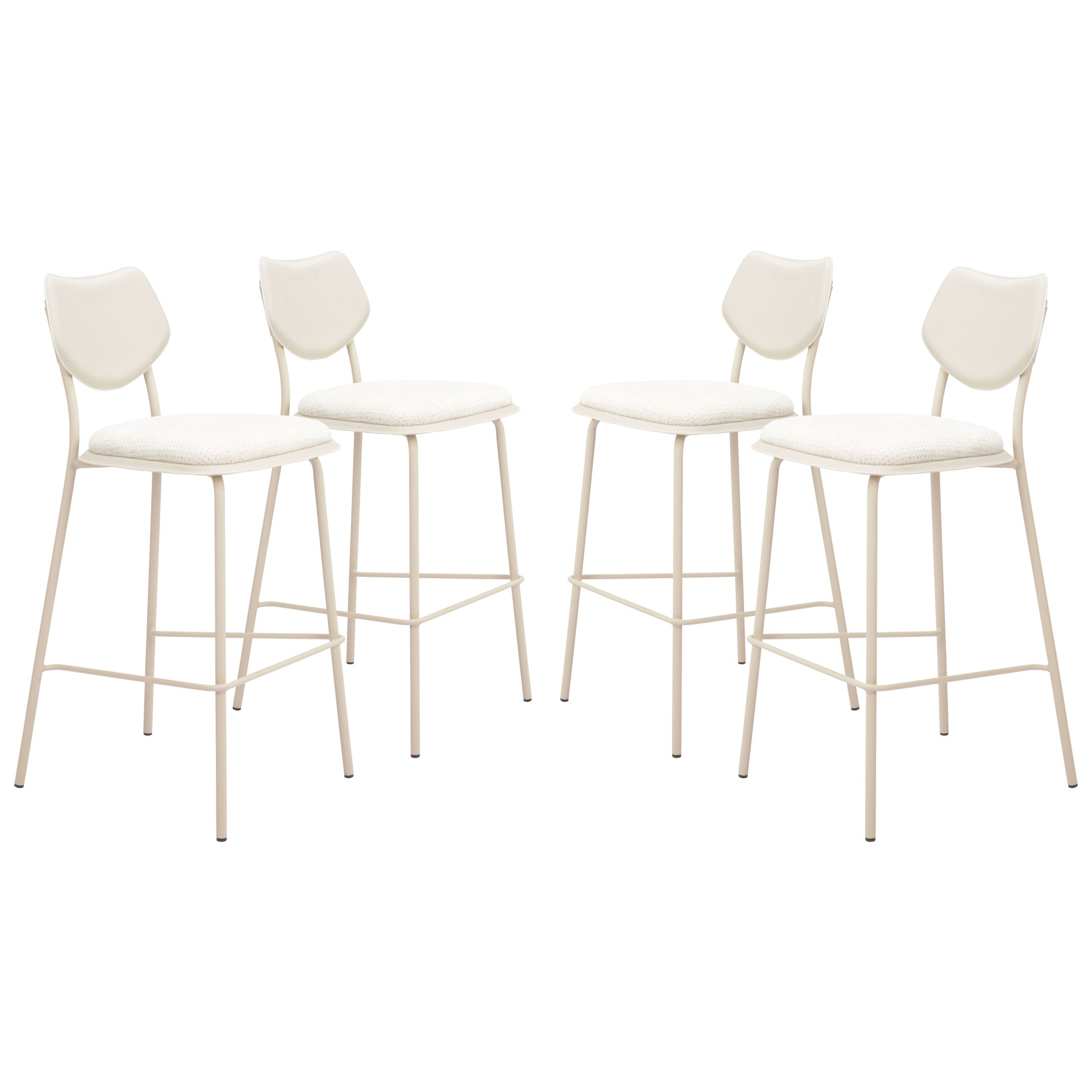 Zeal Barstool (Set of 4) Light Gray & Beige