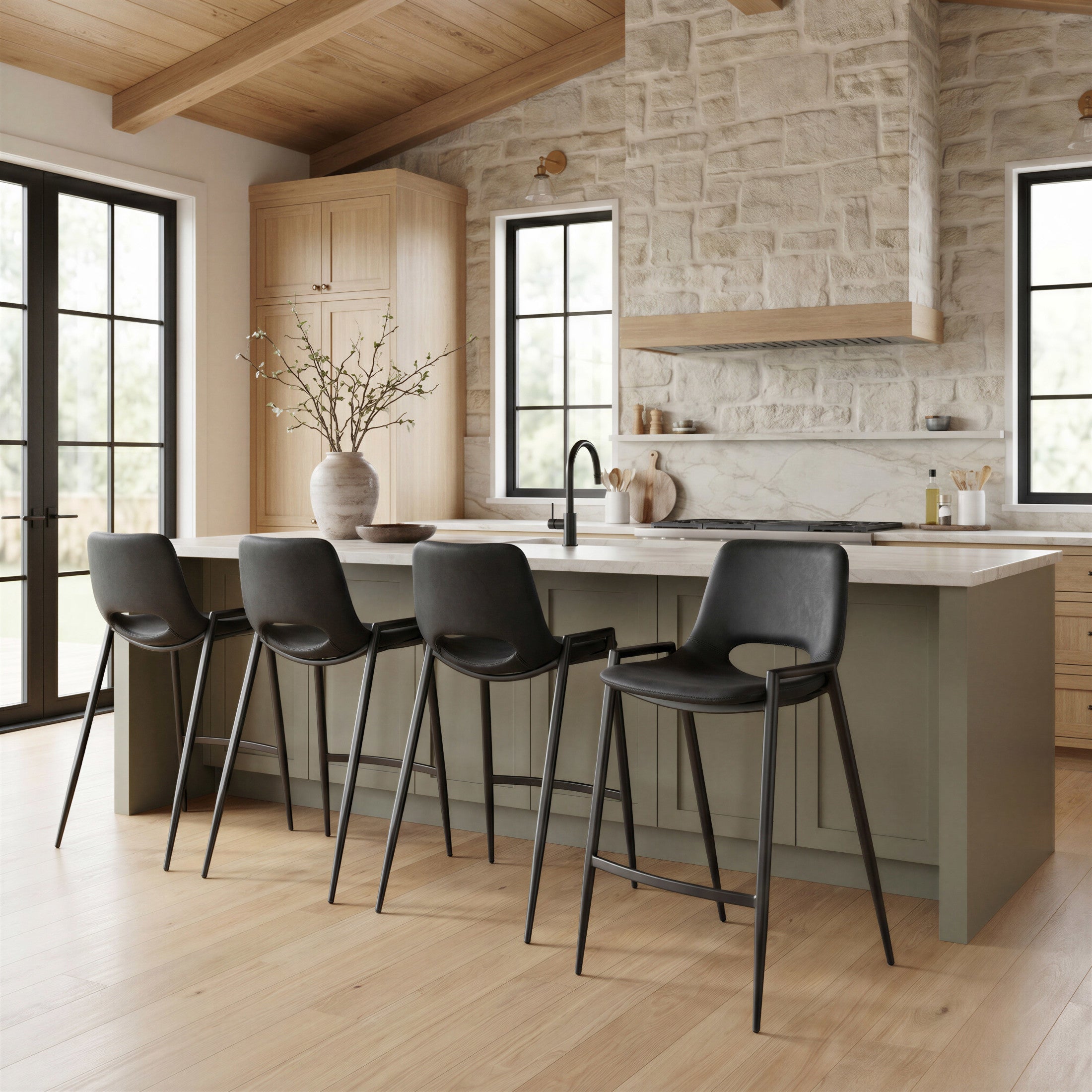 Desi Counter Stool (Set of 2) Black