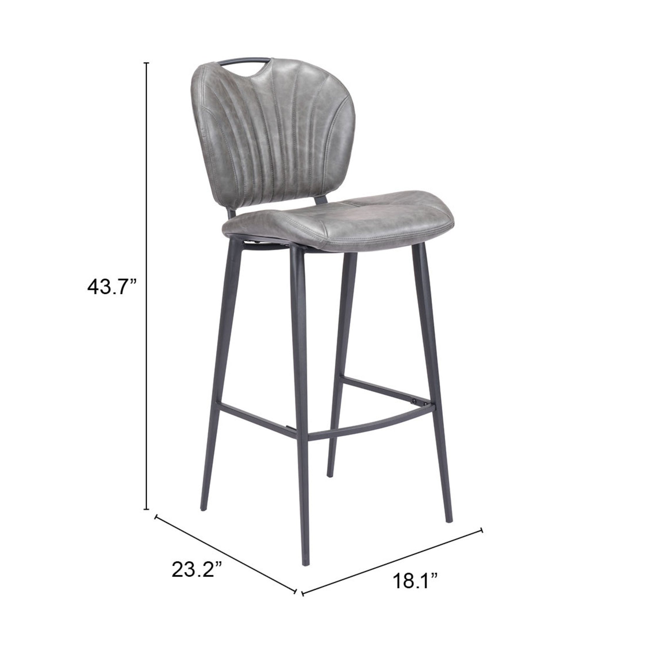 Terrence Barstool Vintage Gray